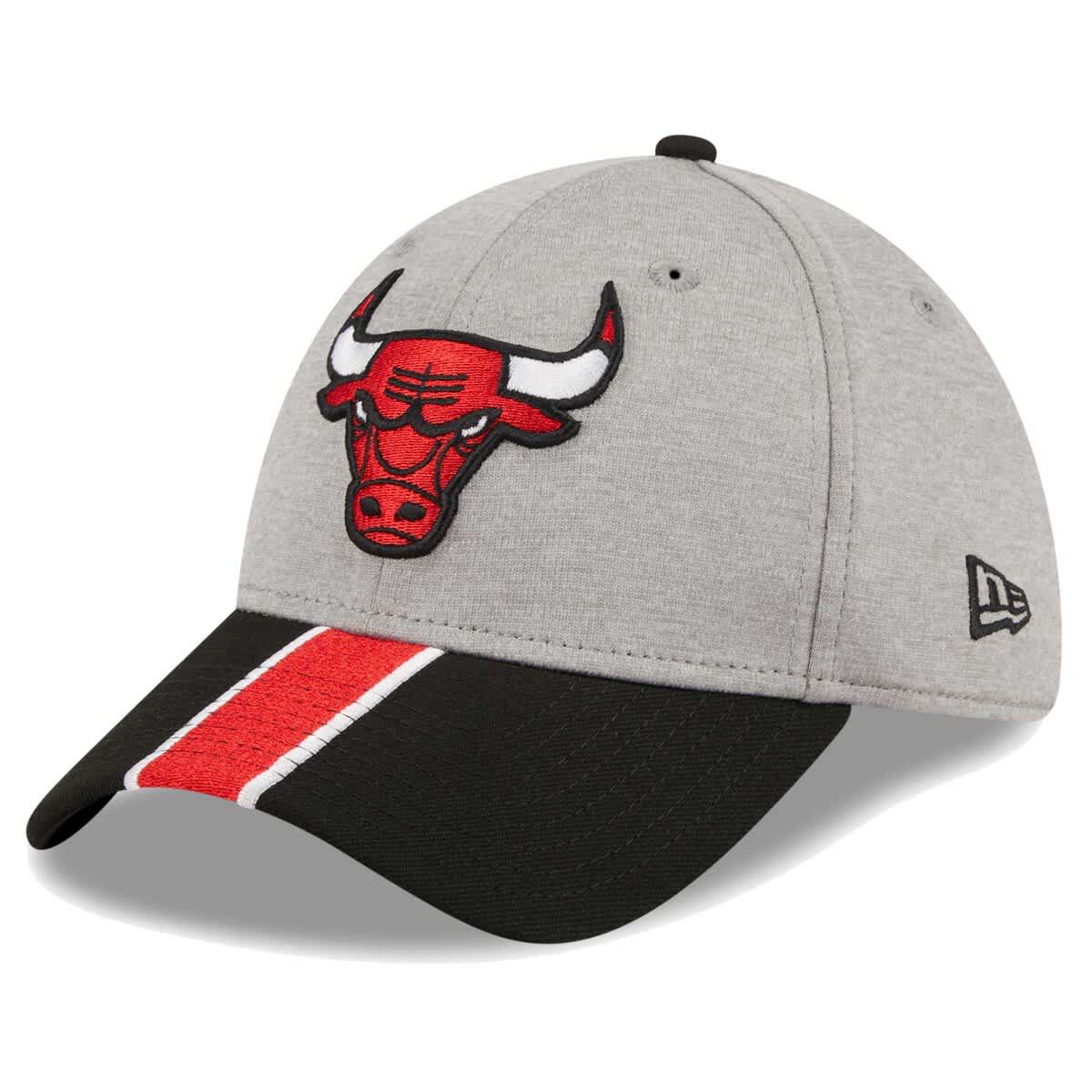 NBA Gray/Black Chicago Bulls Striped 39THIRTY Flex Hat