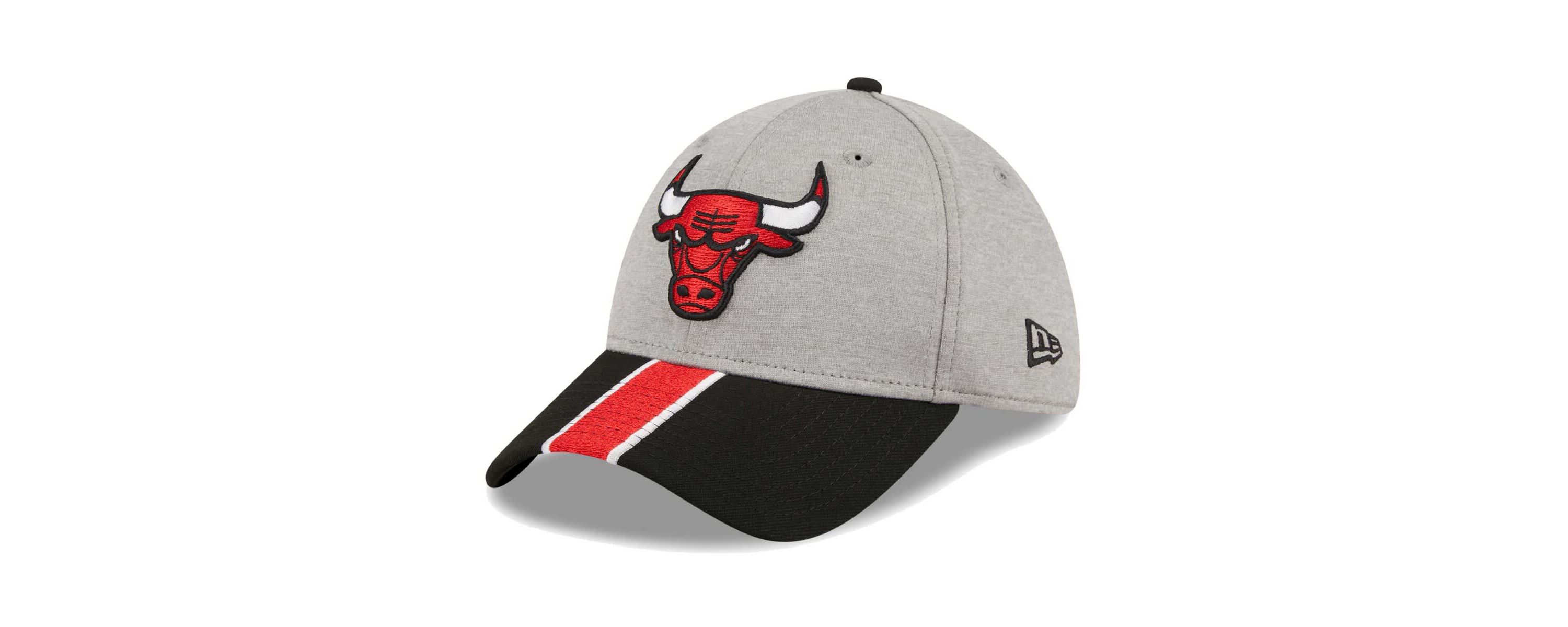NBA Gray/Black Chicago Bulls Striped 39THIRTY Flex Hat