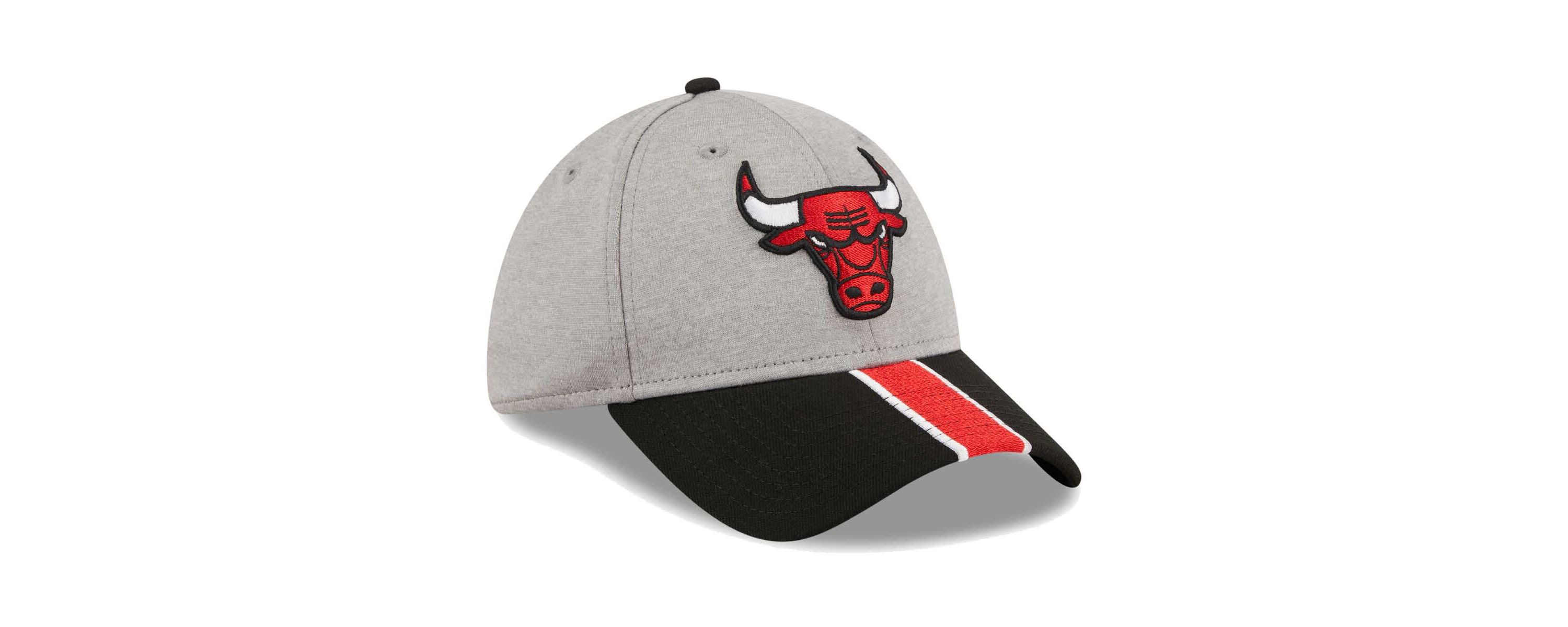 NBA Gray/Black Chicago Bulls Striped 39THIRTY Flex Hat