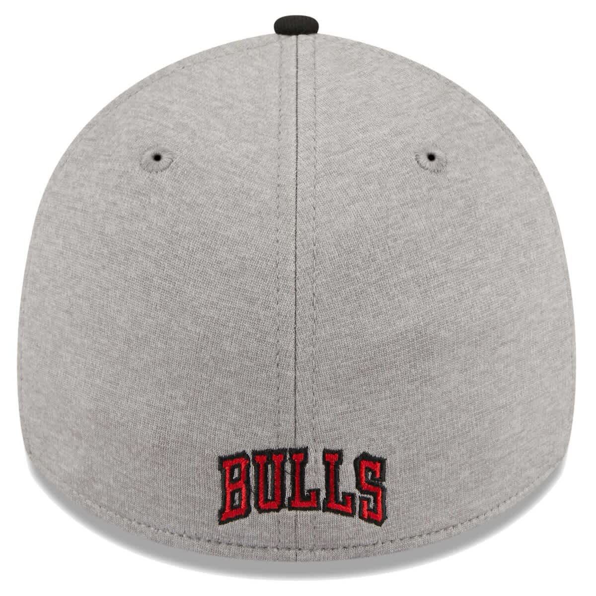 NBA Gray/Black Chicago Bulls Striped 39THIRTY Flex Hat