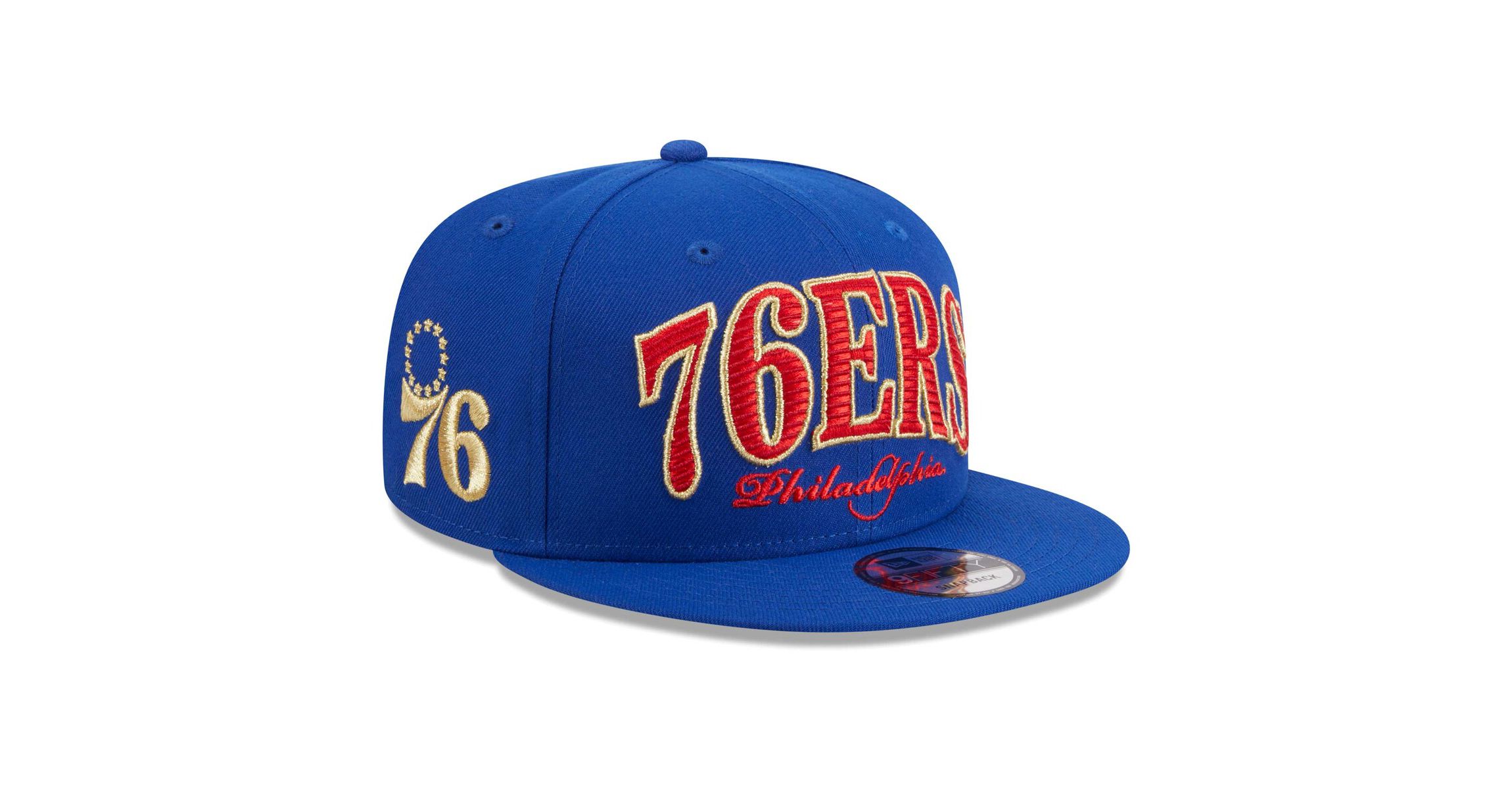 NBA Philadelphia 76ers Golden Tall Text 9FIFTY Snapback Hat
