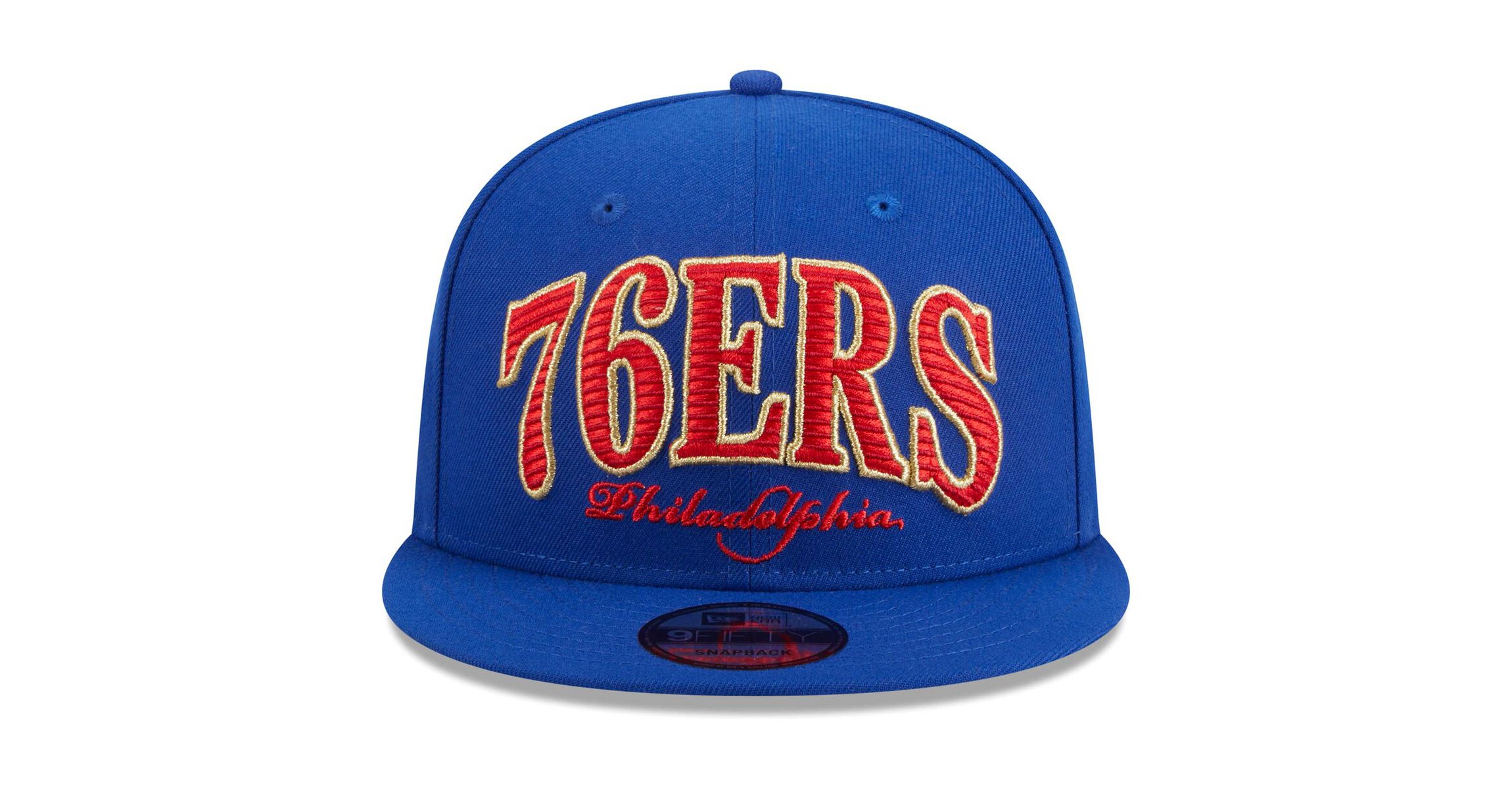 NBA Philadelphia 76ers Golden Tall Text 9FIFTY Snapback Hat