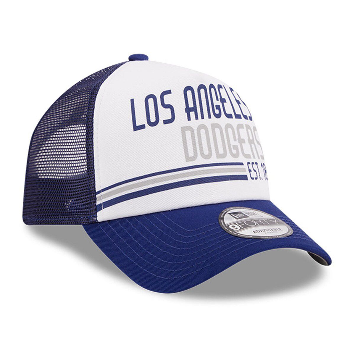 New Era MLB White/Royal Los Angeles Dodgers Stacked A-Frame Trucker ...