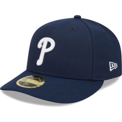 New Era Men's MLB Philadelphia Phillies Oceanside Low 59FIFTY Fitted Hat, Navy Blue, 7 1/8