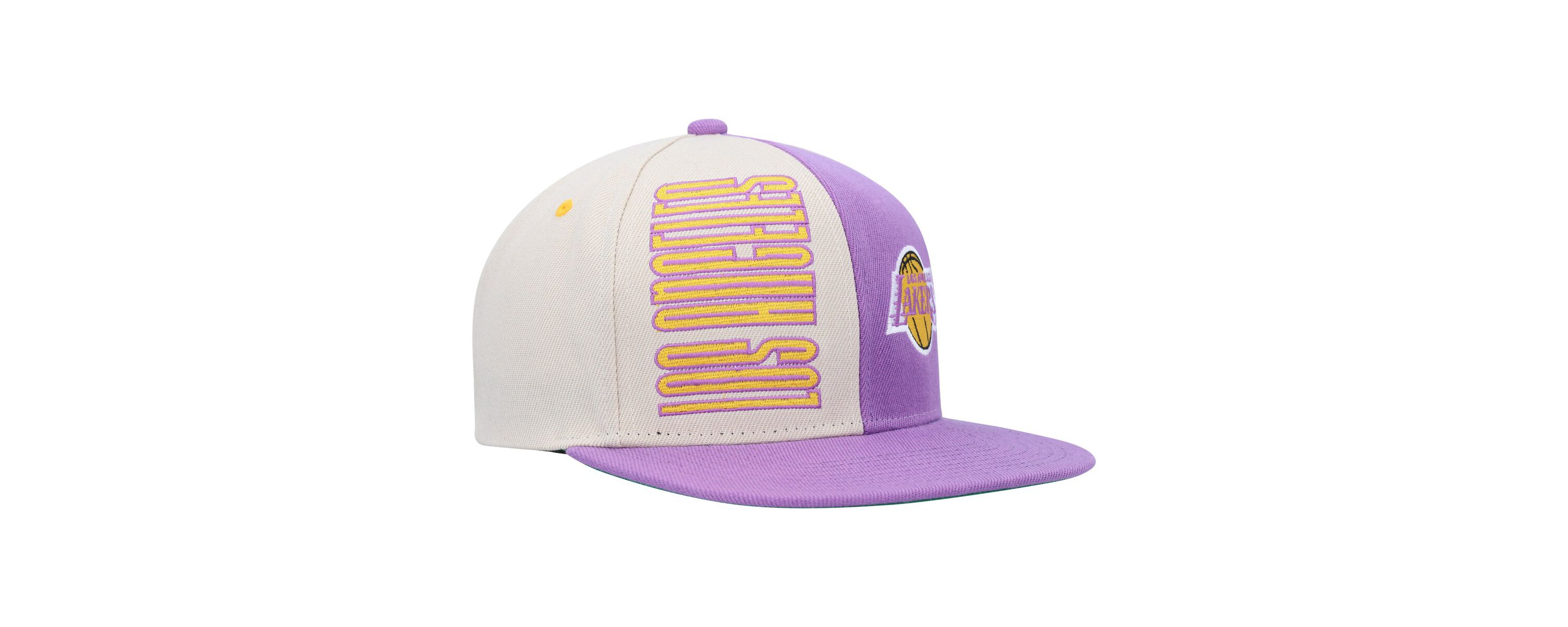 NBA Cream/Purple Los Angeles Lakers Hardwood Classics Pop Snapback Hat