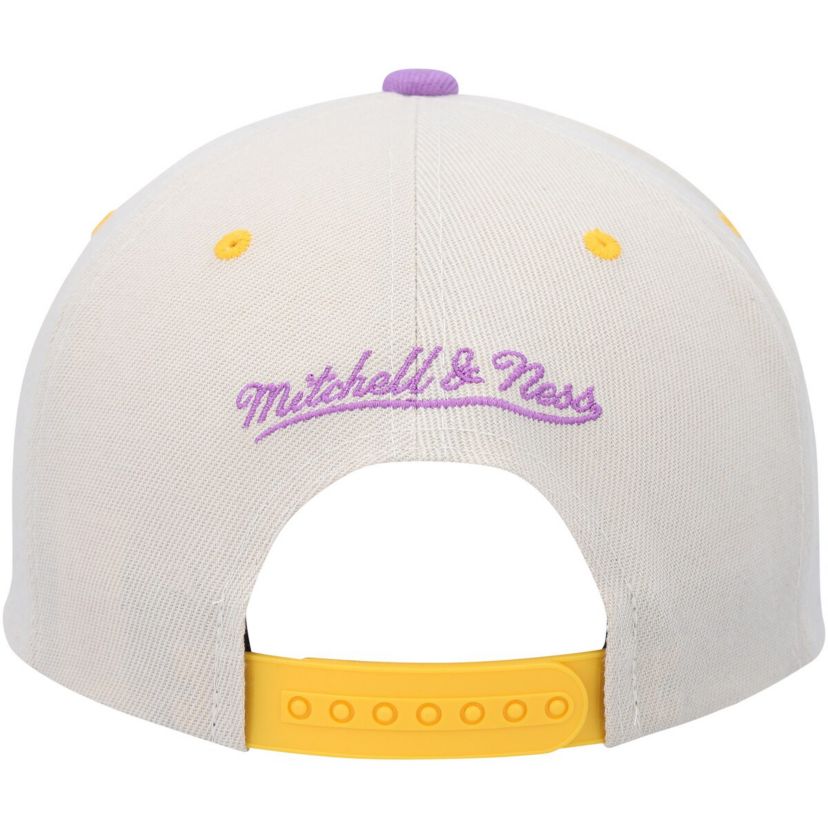 NBA Cream/Purple Los Angeles Lakers Hardwood Classics Pop Snapback Hat
