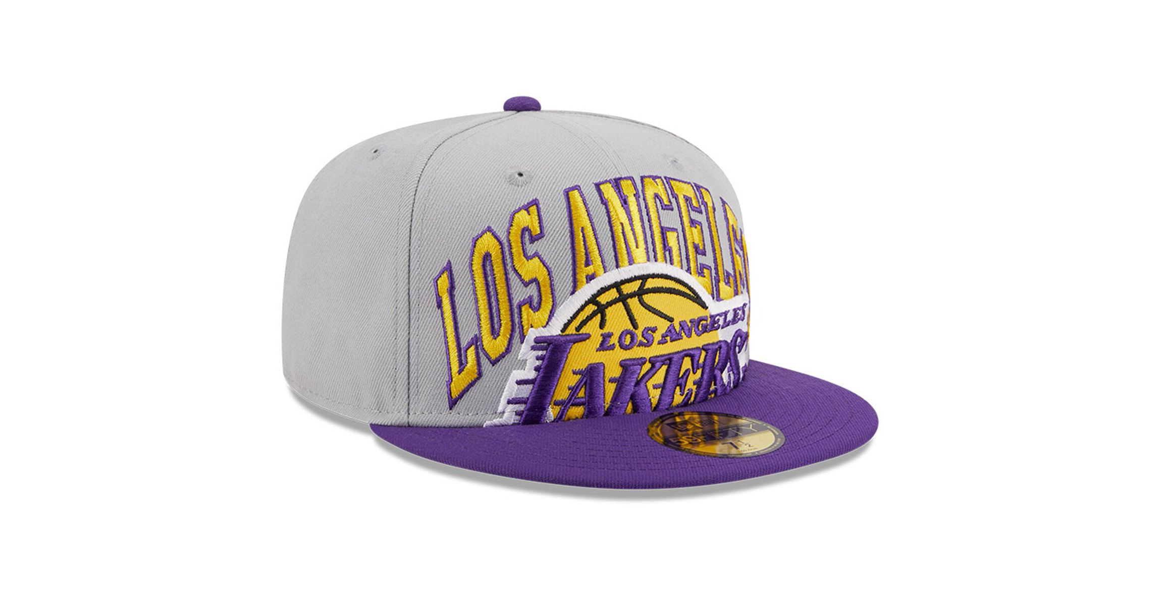 NBA Gray/Purple Los Angeles Lakers Tip-Off Two-Tone 59FIFTY Fitted Hat