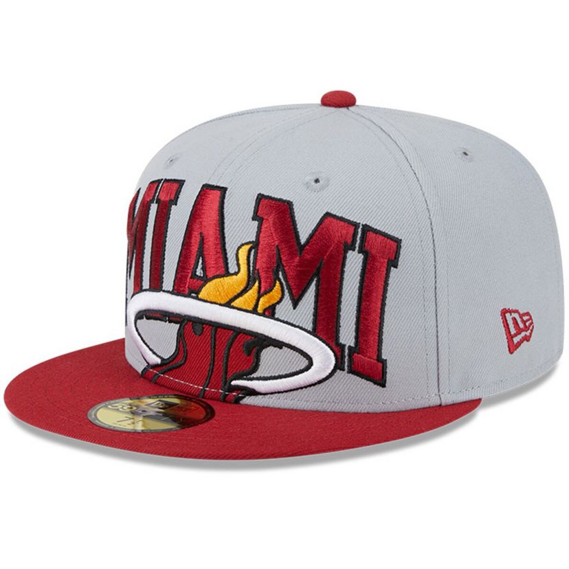 NBA Gray/Red Miami Heat Tip-Off Two-Tone 59FIFTY Fitted Hat