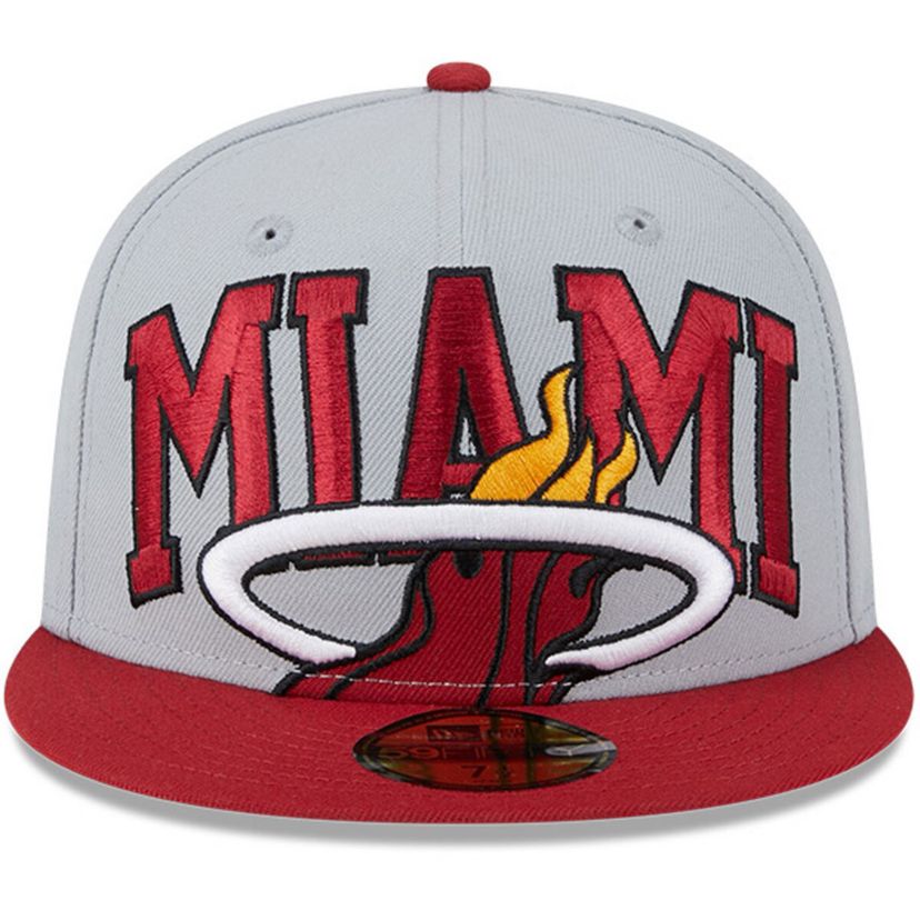 NBA Gray/Red Miami Heat Tip-Off Two-Tone 59FIFTY Fitted Hat
