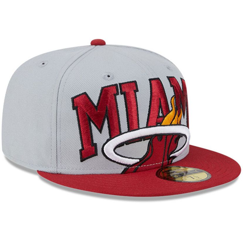 NBA Gray/Red Miami Heat Tip-Off Two-Tone 59FIFTY Fitted Hat