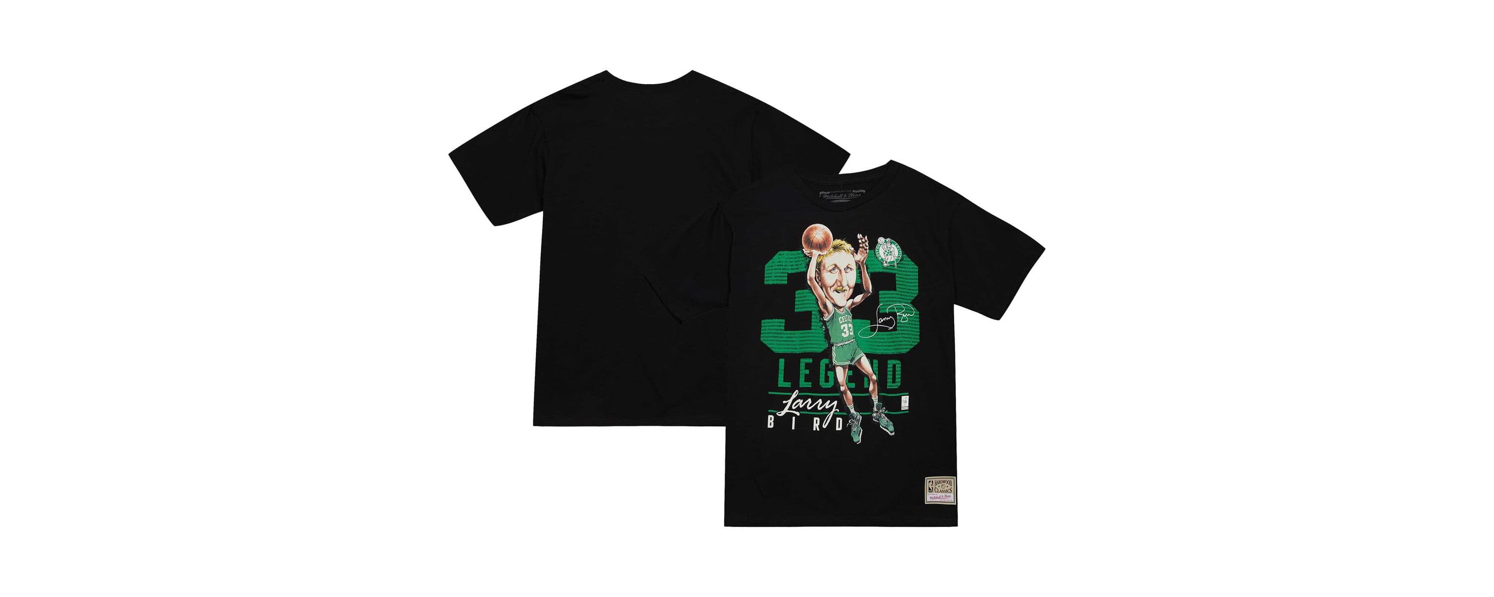 NBA Larry Bird Boston Celtics Hardwood Classics Caricature T-Shirt