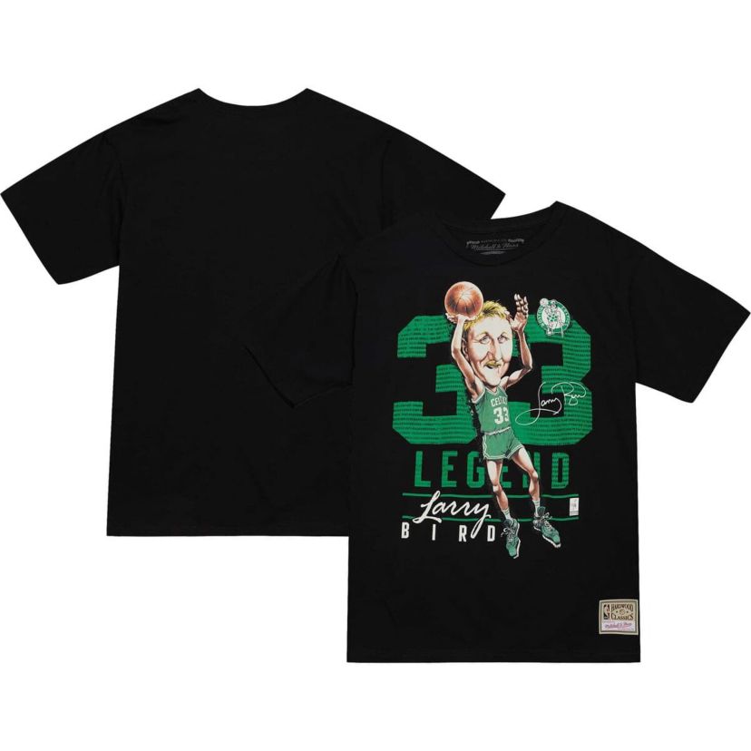 NBA Larry Bird Boston Celtics Hardwood Classics Caricature T-Shirt