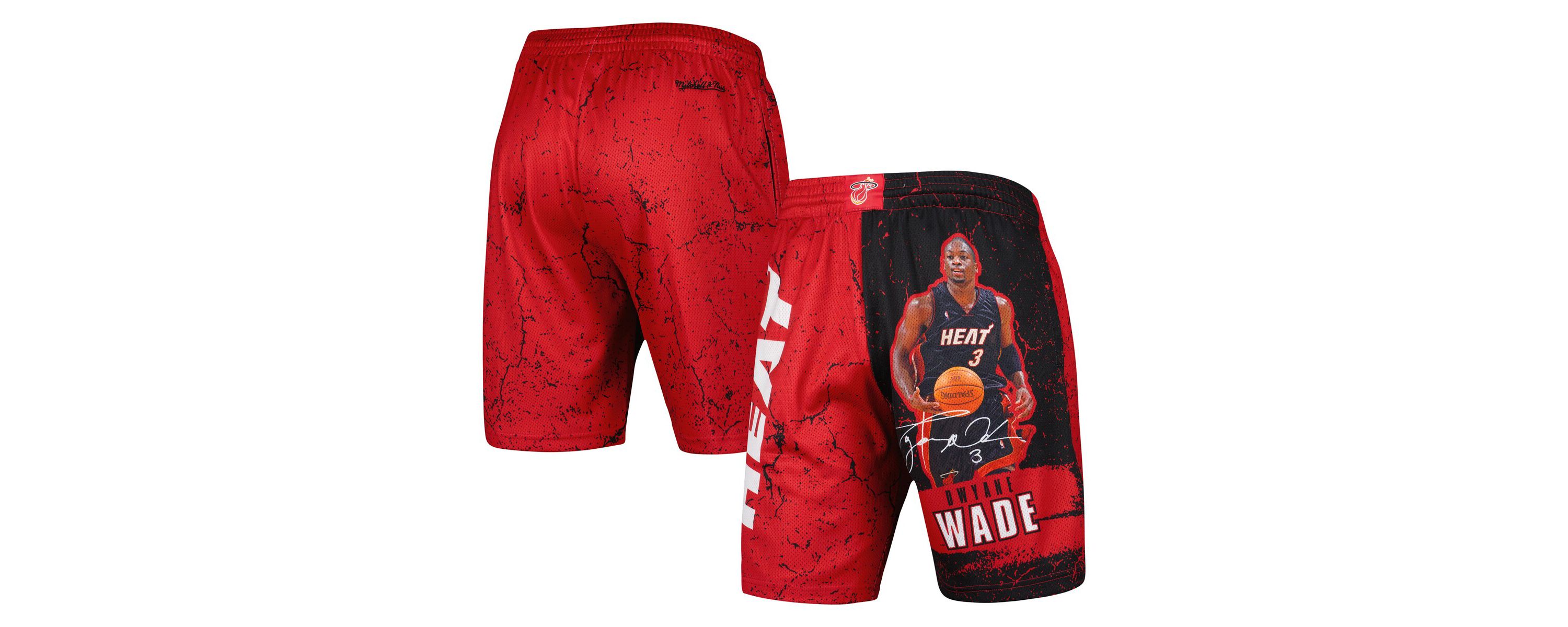 NBA Dwyane Wade Miami Heat Hardwood Classics Player Burst Shorts