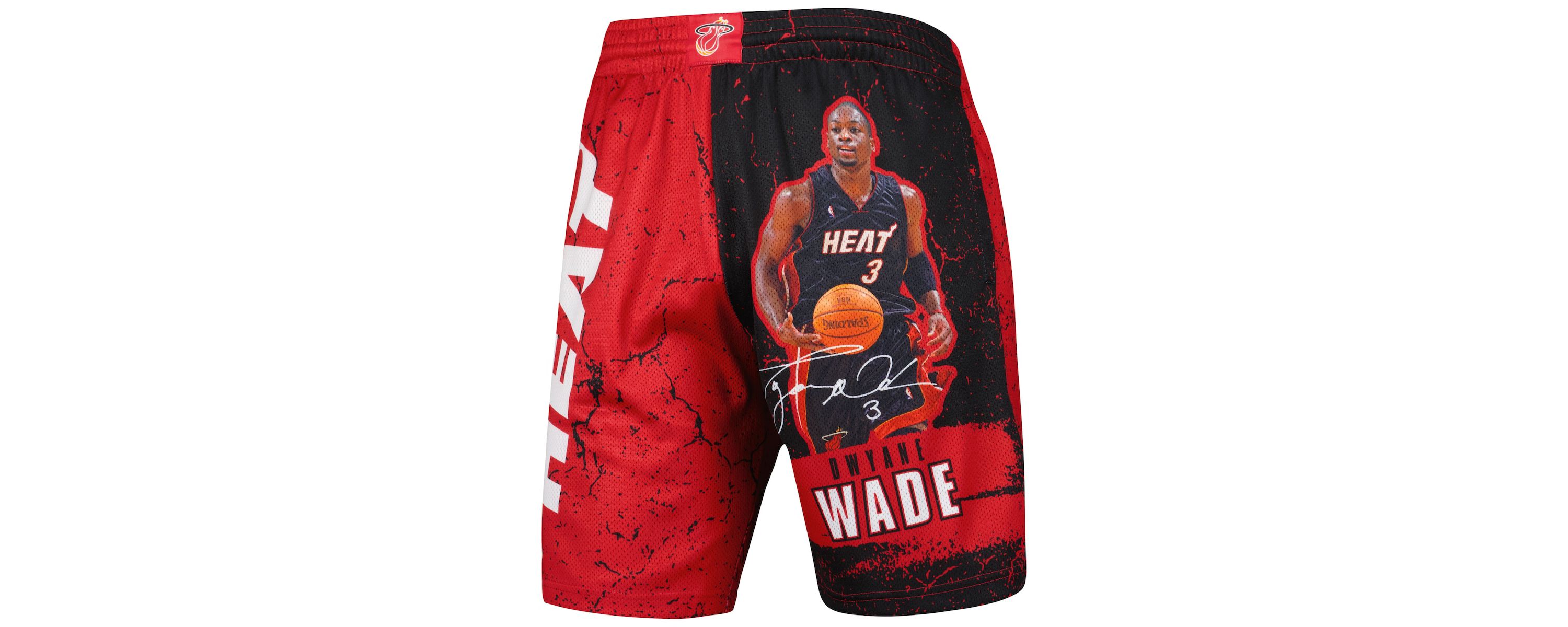 NBA Dwyane Wade Miami Heat Hardwood Classics Player Burst Shorts