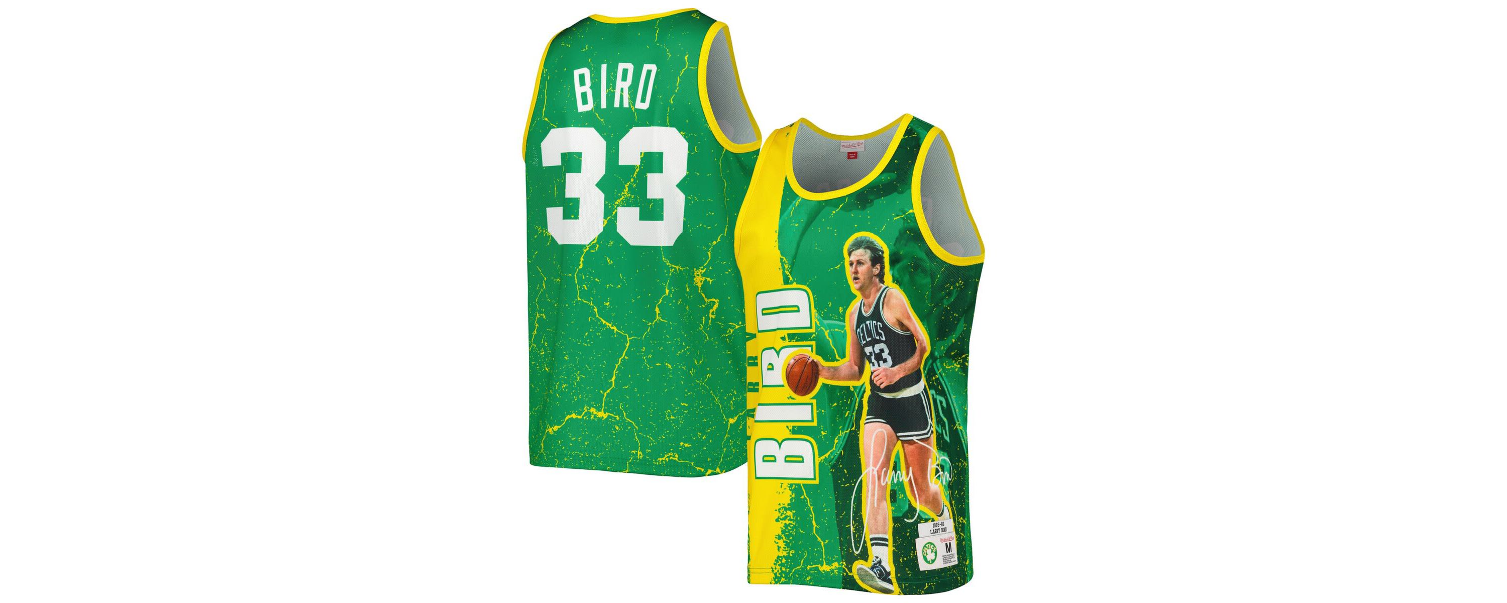 NBA Larry Bird Kelly Boston Celtics 1985-86 Hardwood Classics Player Burst Tank Top