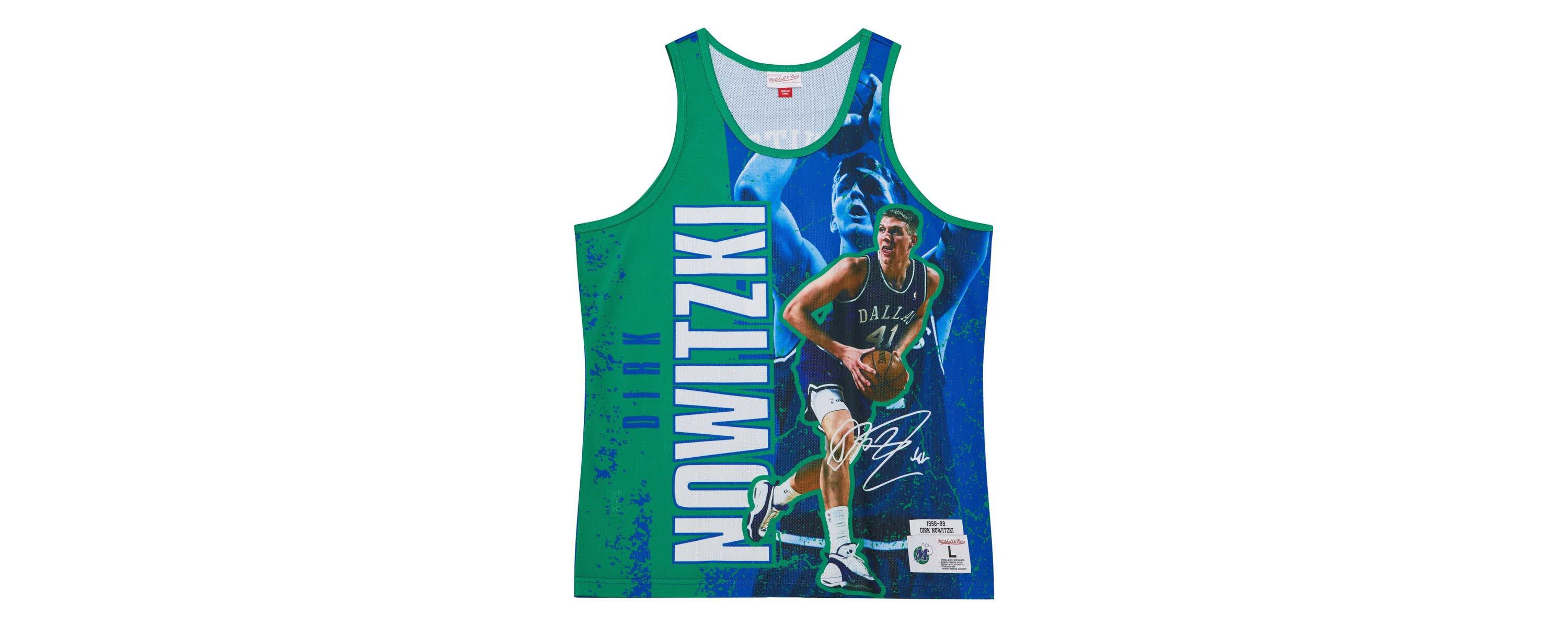 NBA Dirk Nowitzki Dallas Mavericks Hardwood Classics Player Burst Tank Top
