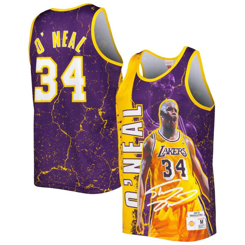 NBA Shaquille ONeal Los Angeles Lakers 1999-00 Hardwood Classics Player Burst Tank Top