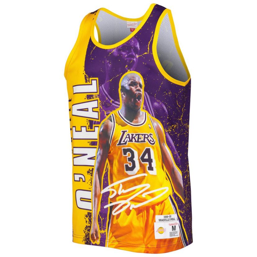 NBA Shaquille ONeal Los Angeles Lakers 1999-00 Hardwood Classics Player Burst Tank Top