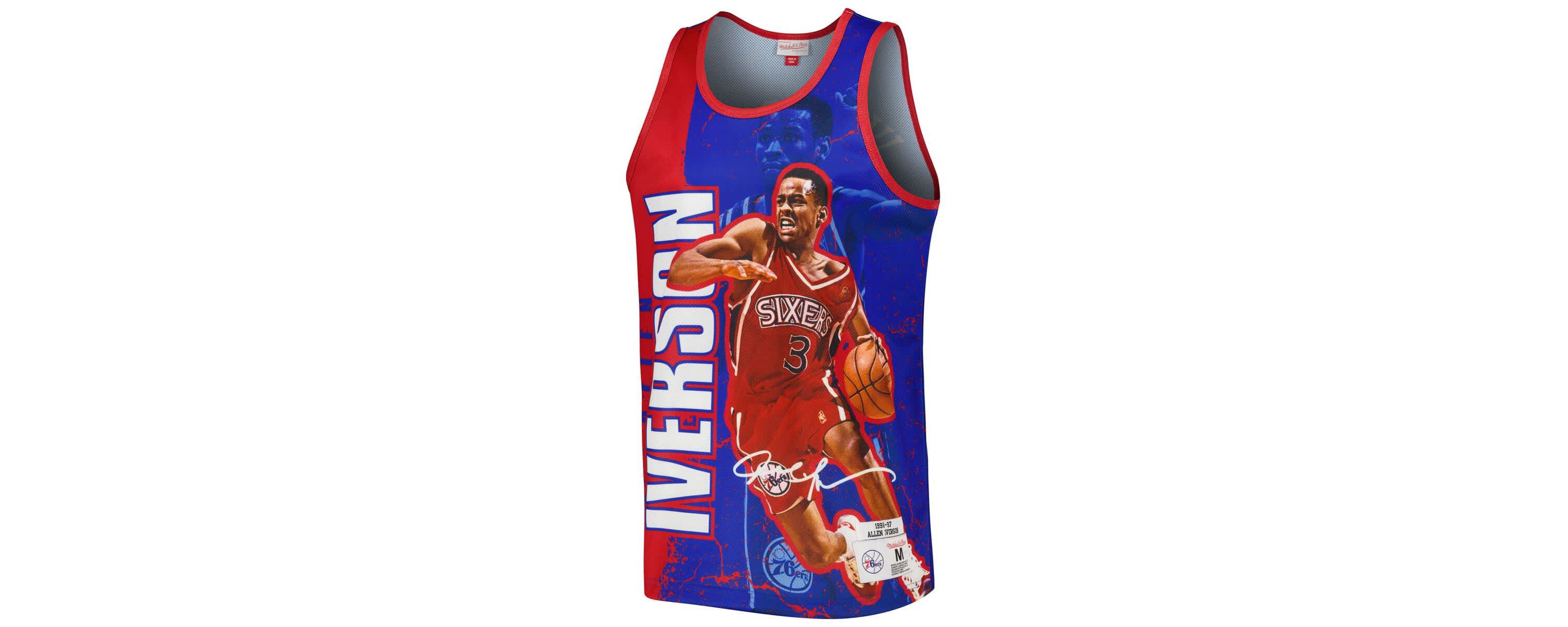 NBA Allen Iverson Philadelphia 76ers 1996-97 Hardwood Classics Player Burst Tank Top