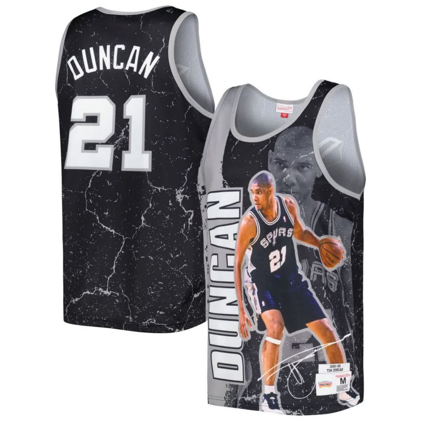 NBA Tim Duncan San Antonio Spurs 1998-99 Hardwood Classics Player Burst Tank Top