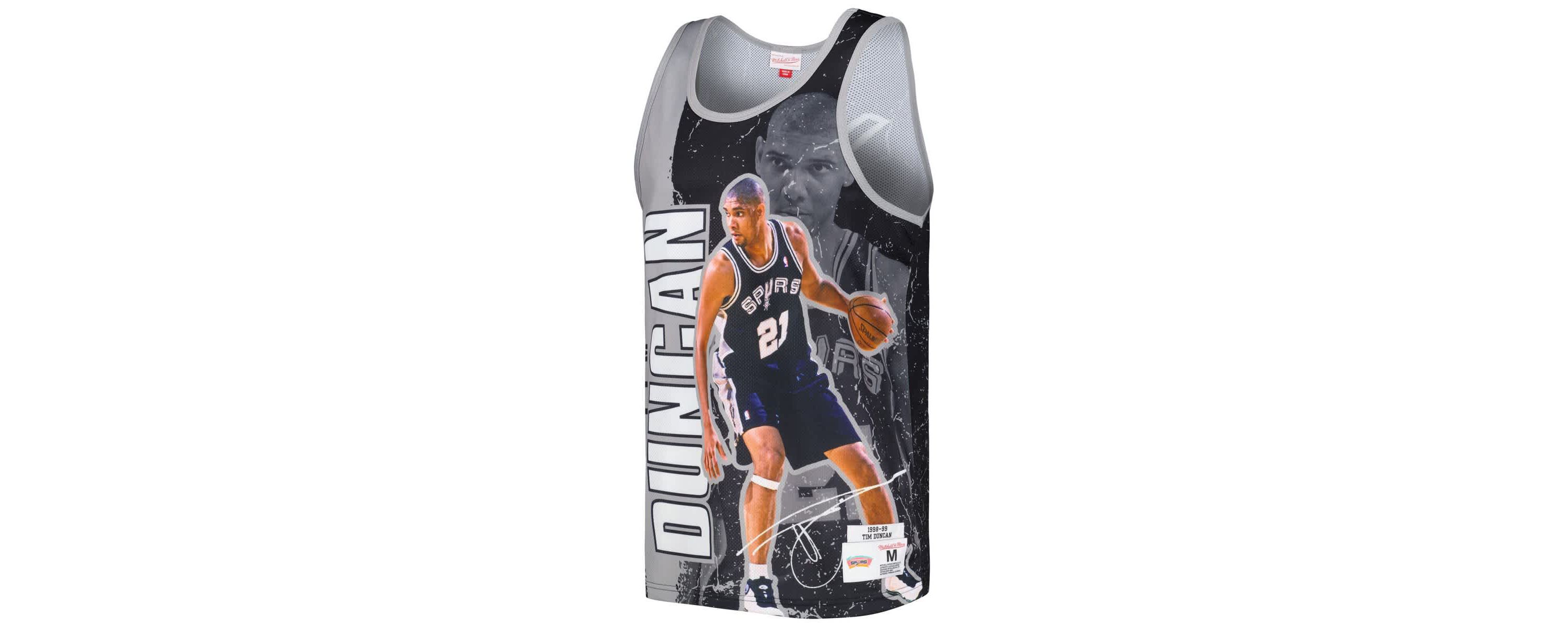 NBA Tim Duncan San Antonio Spurs 1998-99 Hardwood Classics Player Burst Tank Top