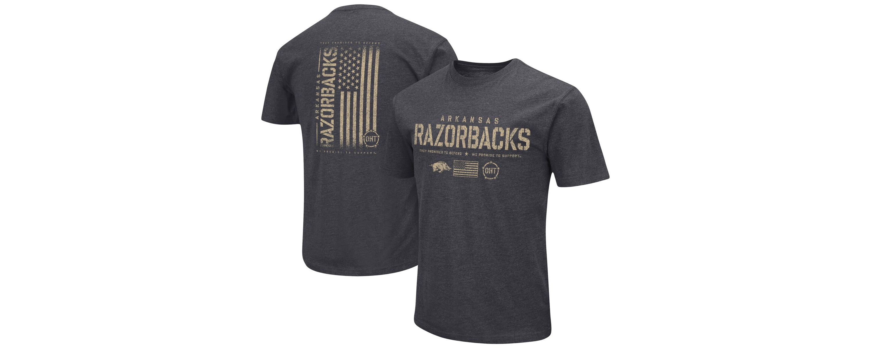 NCAA Arkansas Razorbacks Big & Tall OHT Military Appreciation Playbook T-Shirt