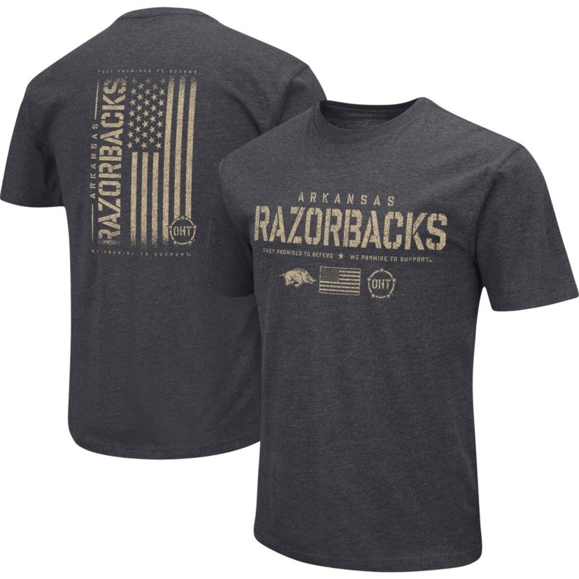NCAA Arkansas Razorbacks Big & Tall OHT Military Appreciation Playbook T-Shirt