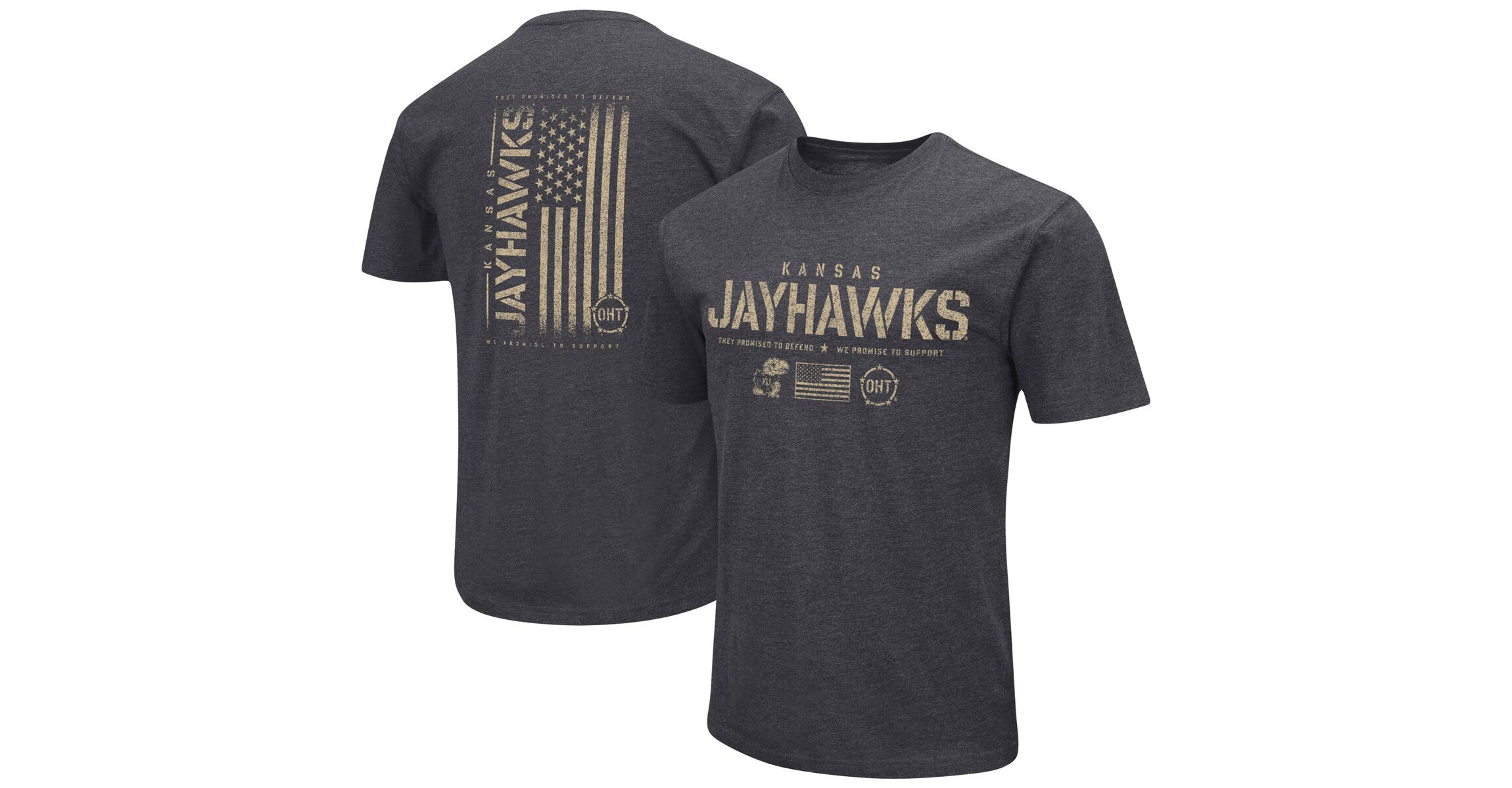 NCAA Kansas Jayhawks Big & Tall OHT Military Appreciation Playbook T-Shirt