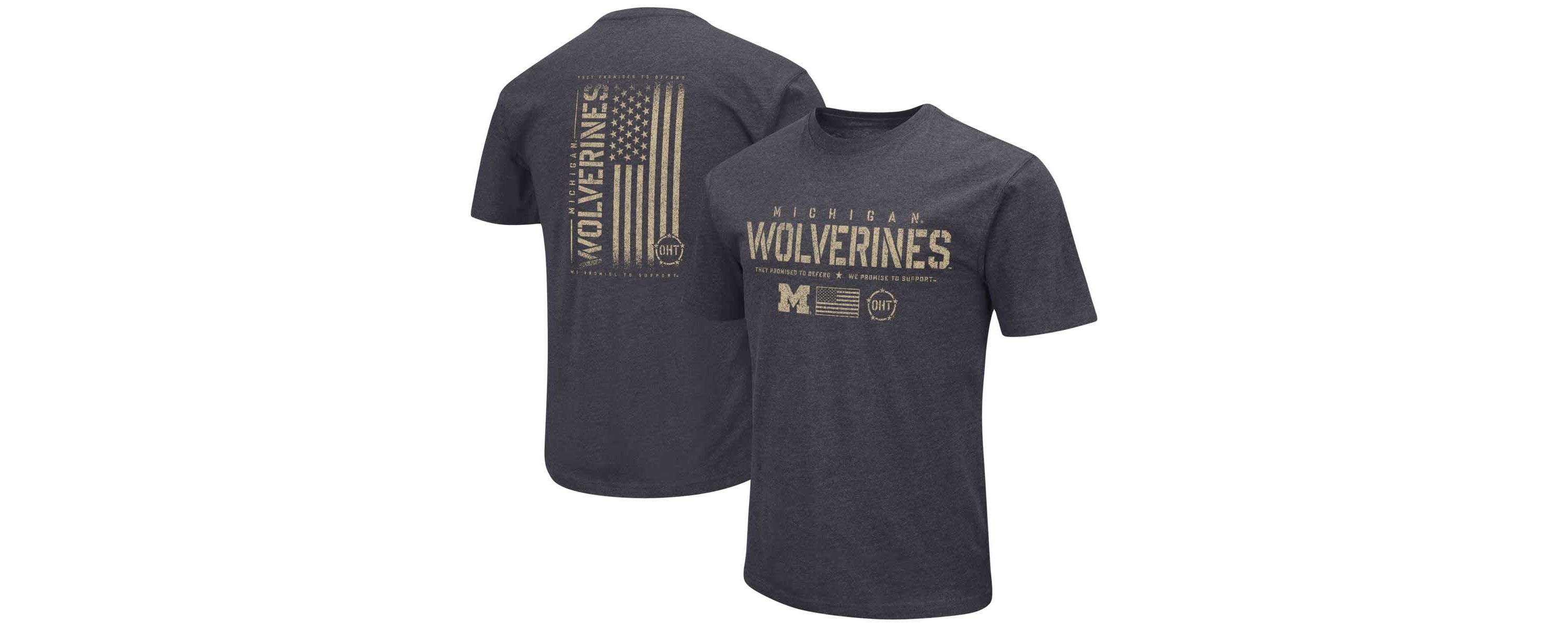 NCAA Michigan Wolverines Big & Tall OHT Military Appreciation Playbook T-Shirt