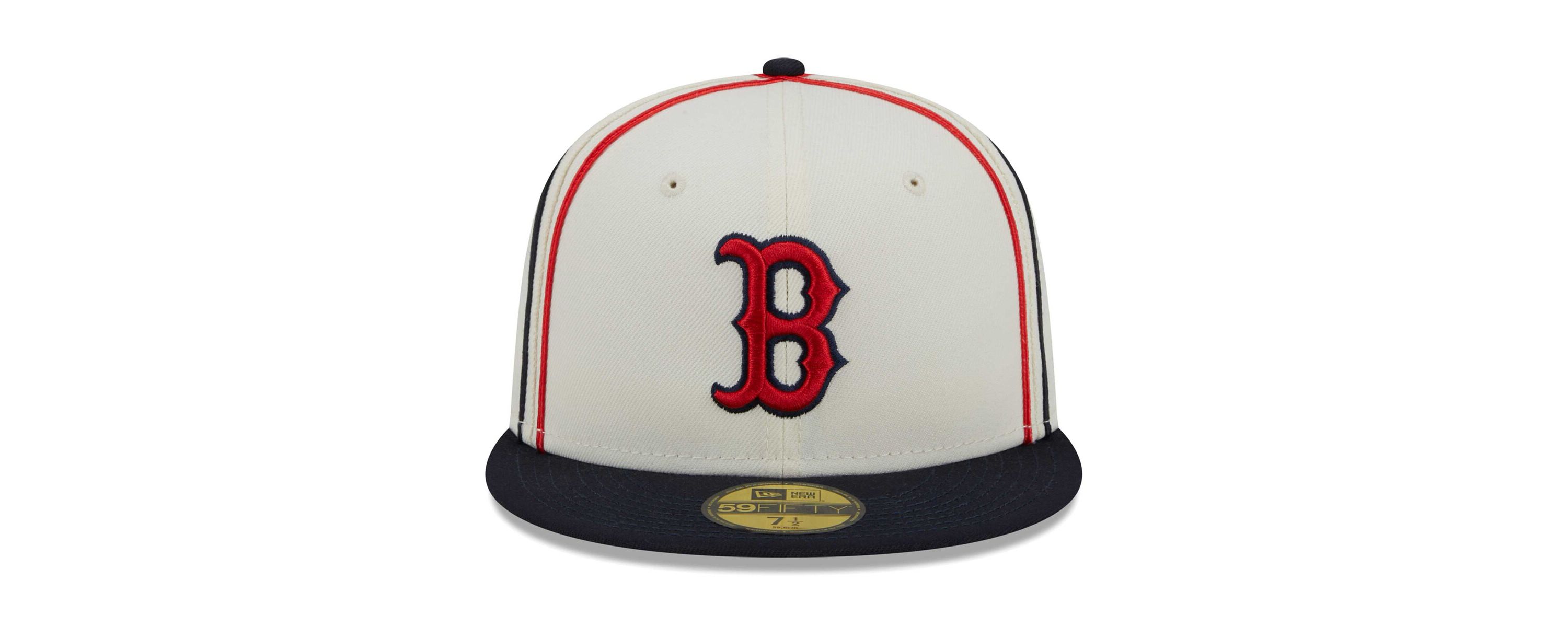 Boston Red Sox MLB Cream/Navy Boston Sox Chrome Sutash 59FIFTY Fitted Hat