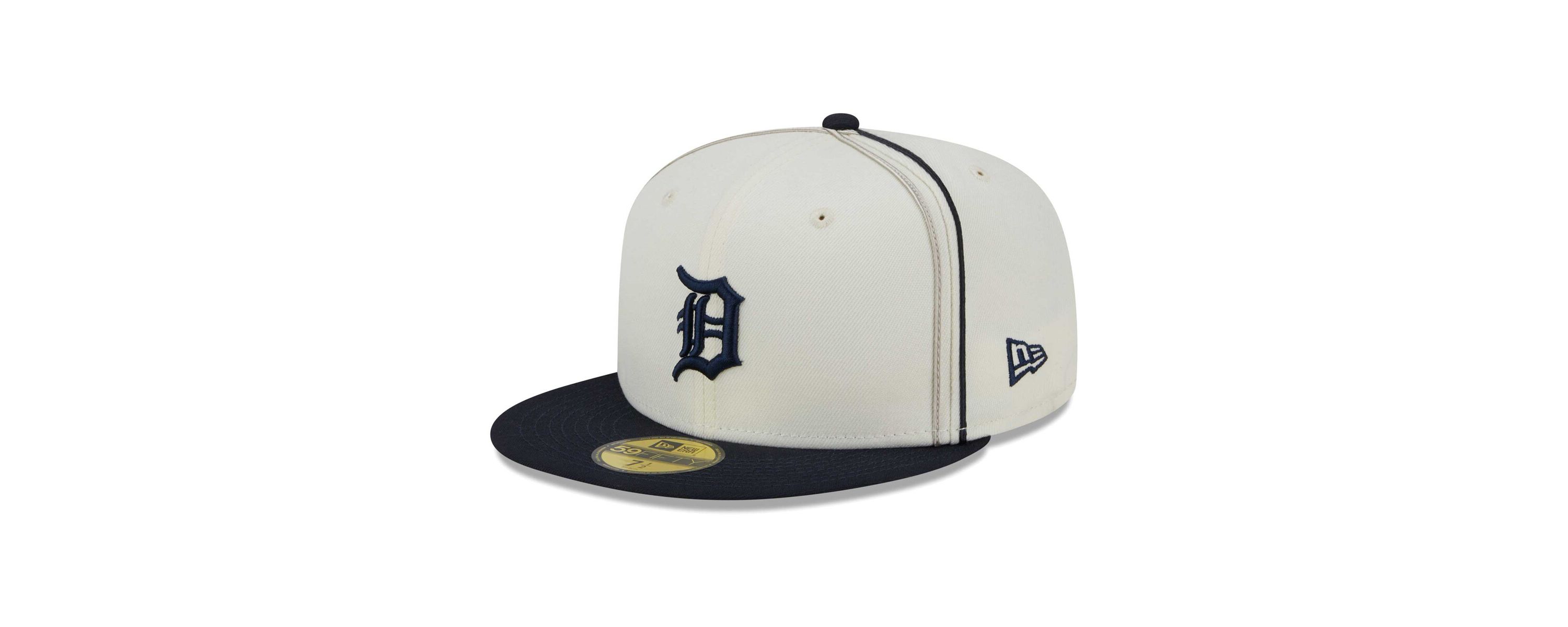MLB Cream/Navy Detroit Tigers Chrome Sutash 59FIFTY Fitted Hat