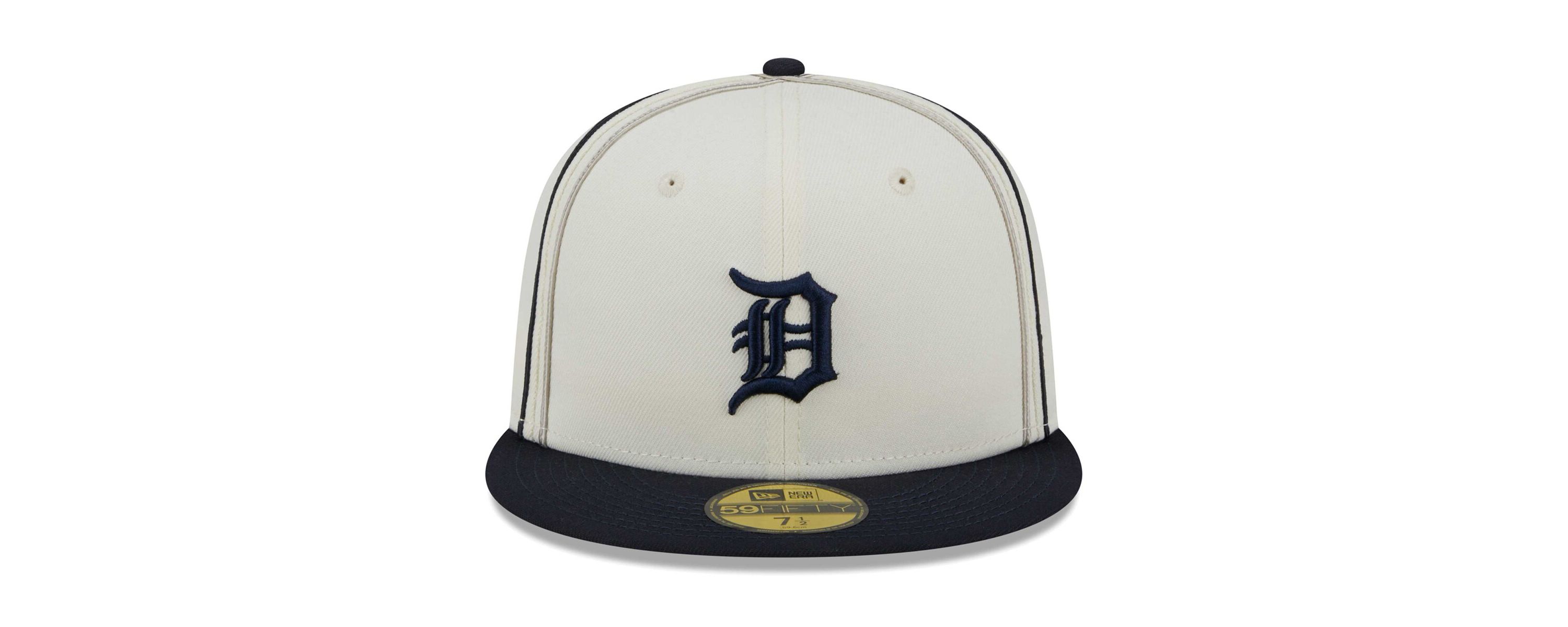 MLB Cream/Navy Detroit Tigers Chrome Sutash 59FIFTY Fitted Hat
