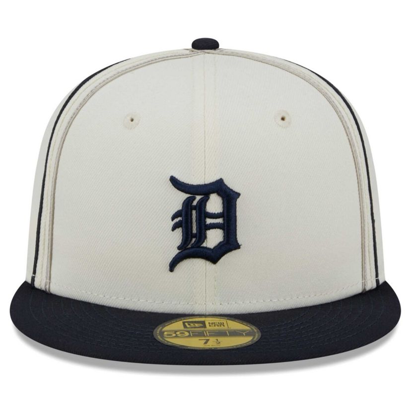 MLB Cream/Navy Detroit Tigers Chrome Sutash 59FIFTY Fitted Hat
