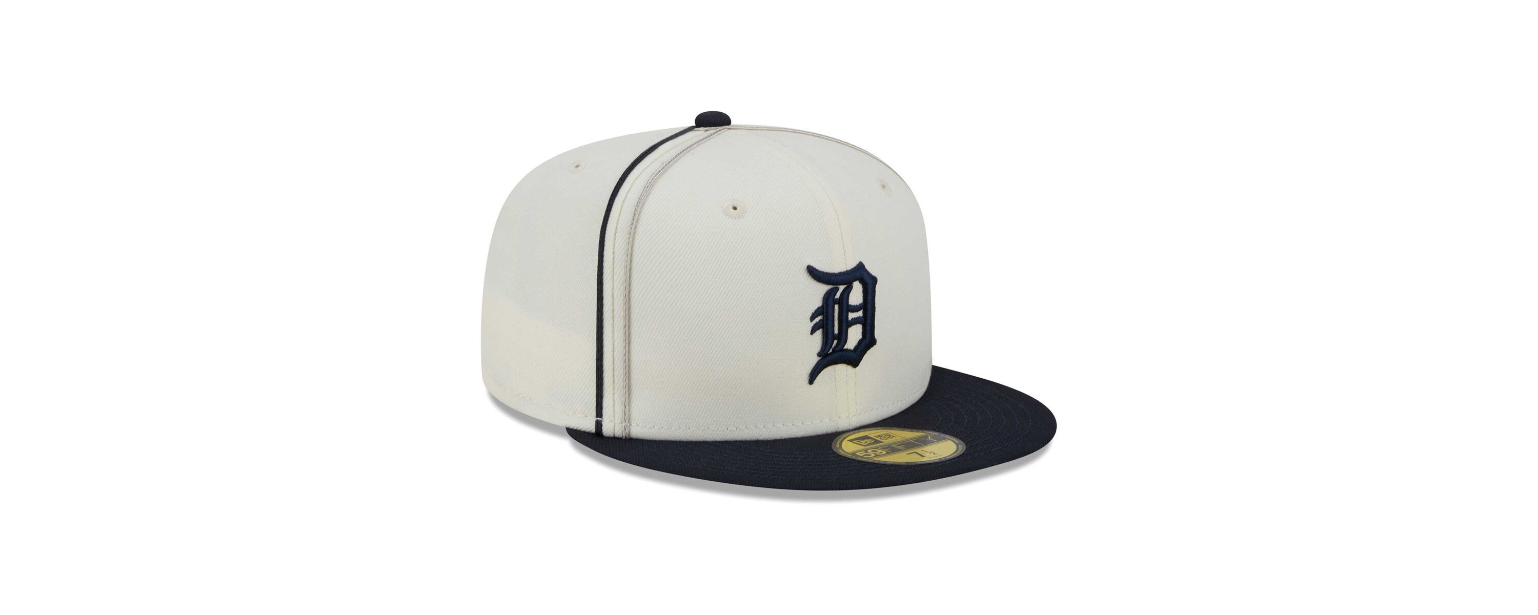 MLB Cream/Navy Detroit Tigers Chrome Sutash 59FIFTY Fitted Hat