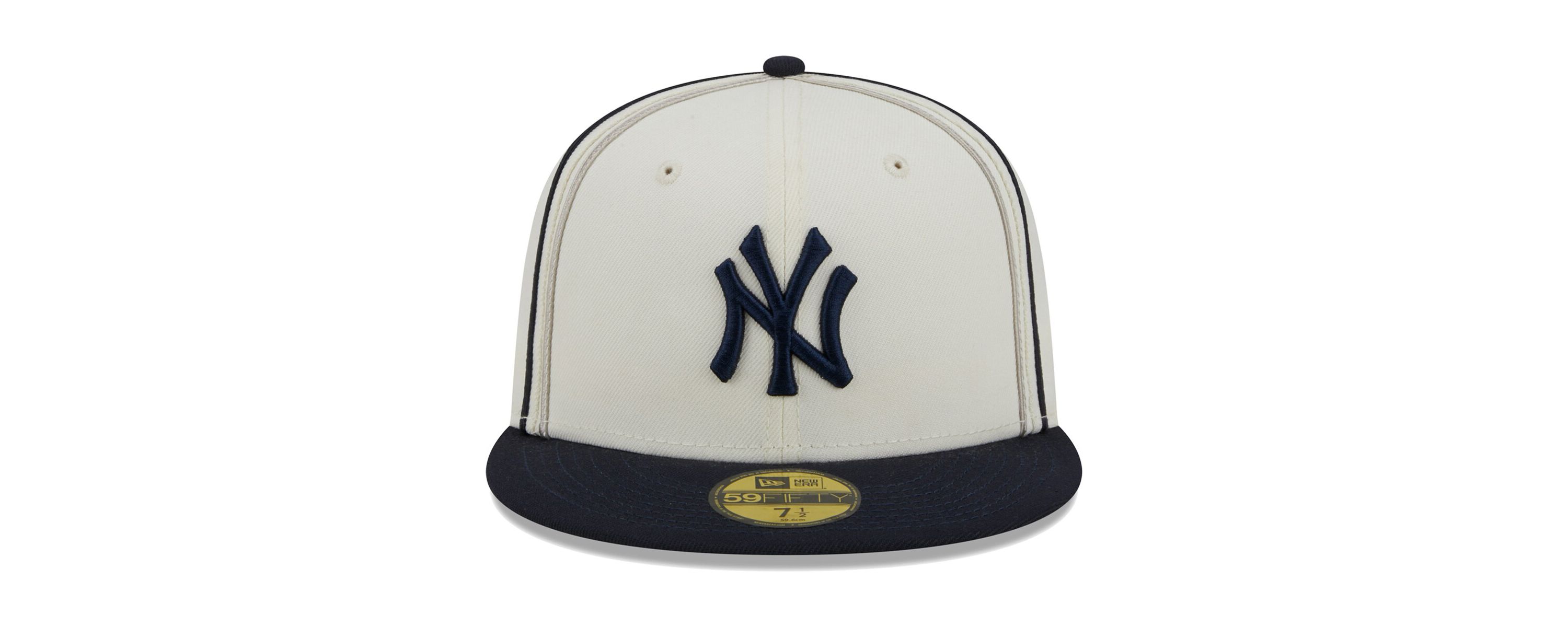 MLB Cream/Navy New York Yankees Chrome Sutash 59FIFTY Fitted Hat