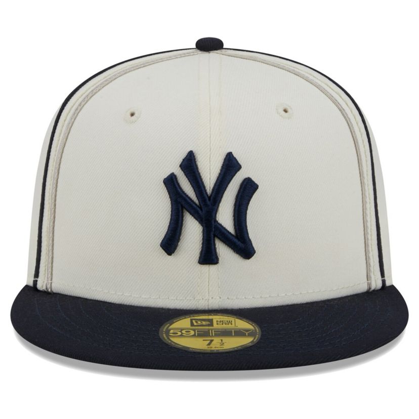 MLB Cream/Navy New York Yankees Chrome Sutash 59FIFTY Fitted Hat