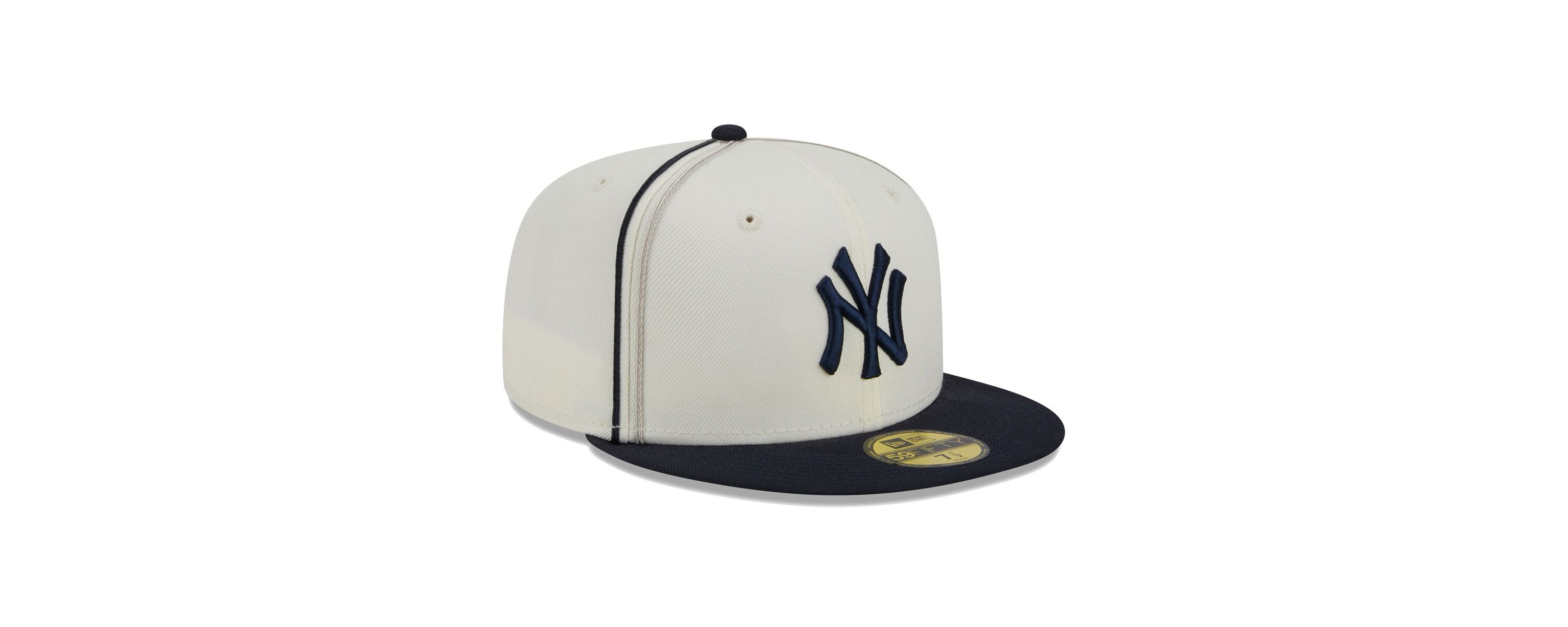 MLB Cream/Navy New York Yankees Chrome Sutash 59FIFTY Fitted Hat