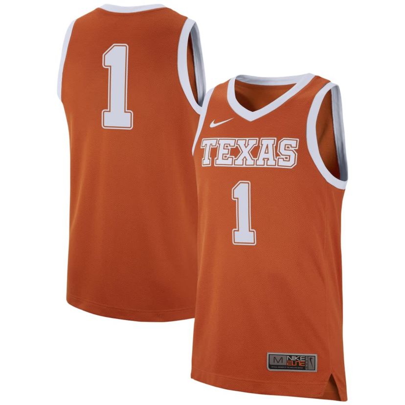 NCAA Nike #1 Burnt Texas Longhorns Replica Jersey