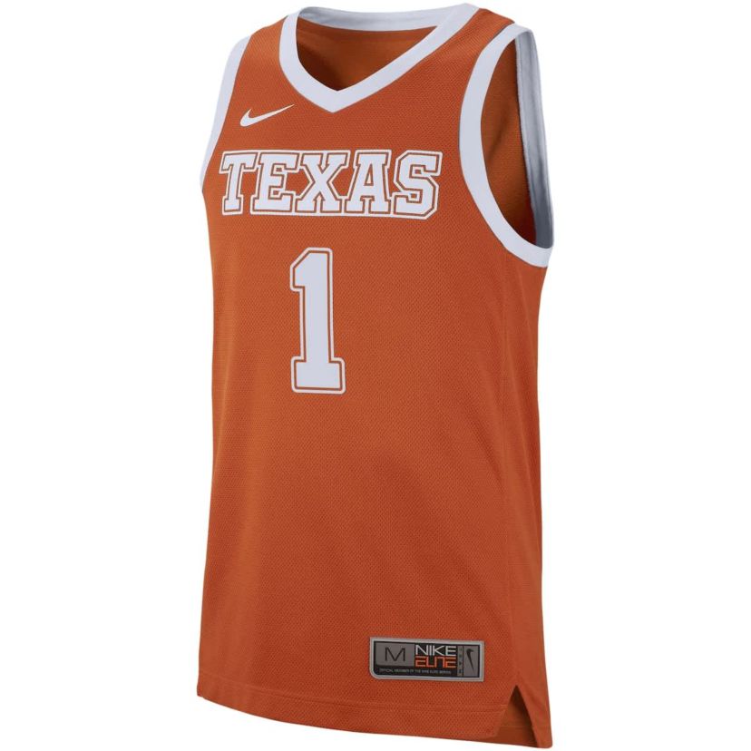 NCAA Nike #1 Burnt Texas Longhorns Replica Jersey