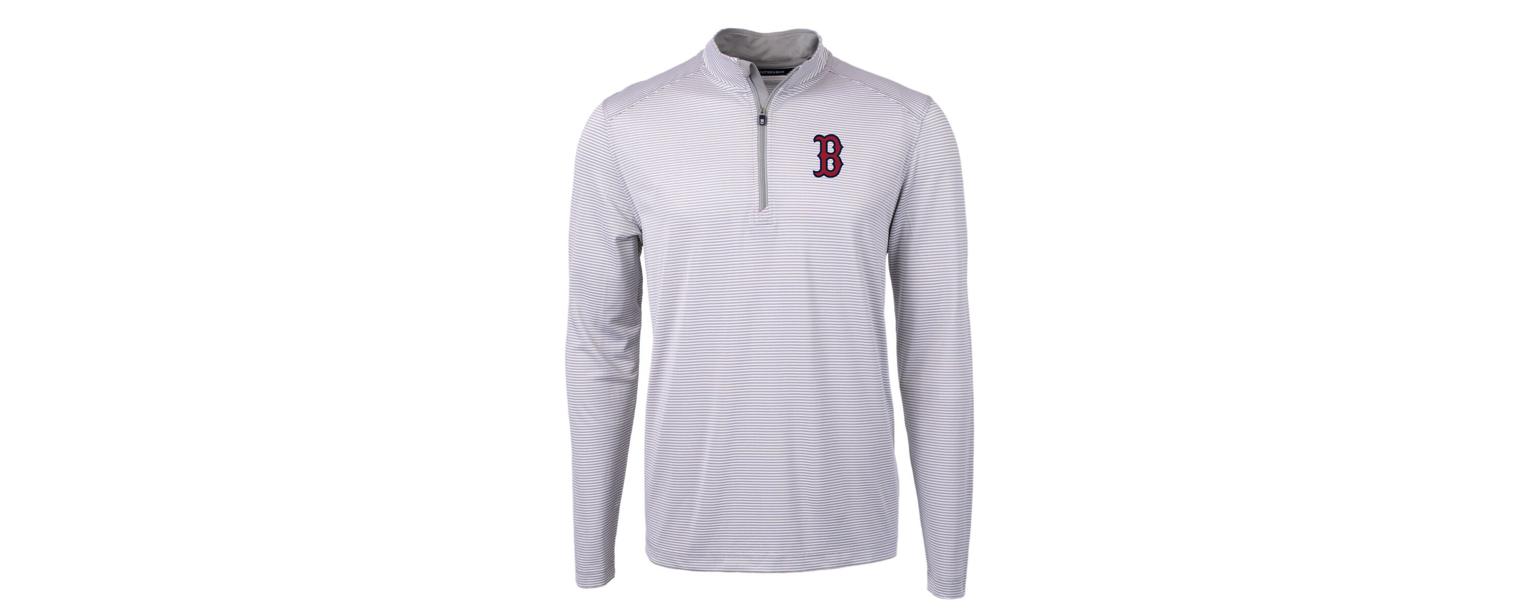 Boston Red Sox MLB Boston Sox Virtue Eco Pique Micro Stripe Recycled Quarter-Zip Pullover Top