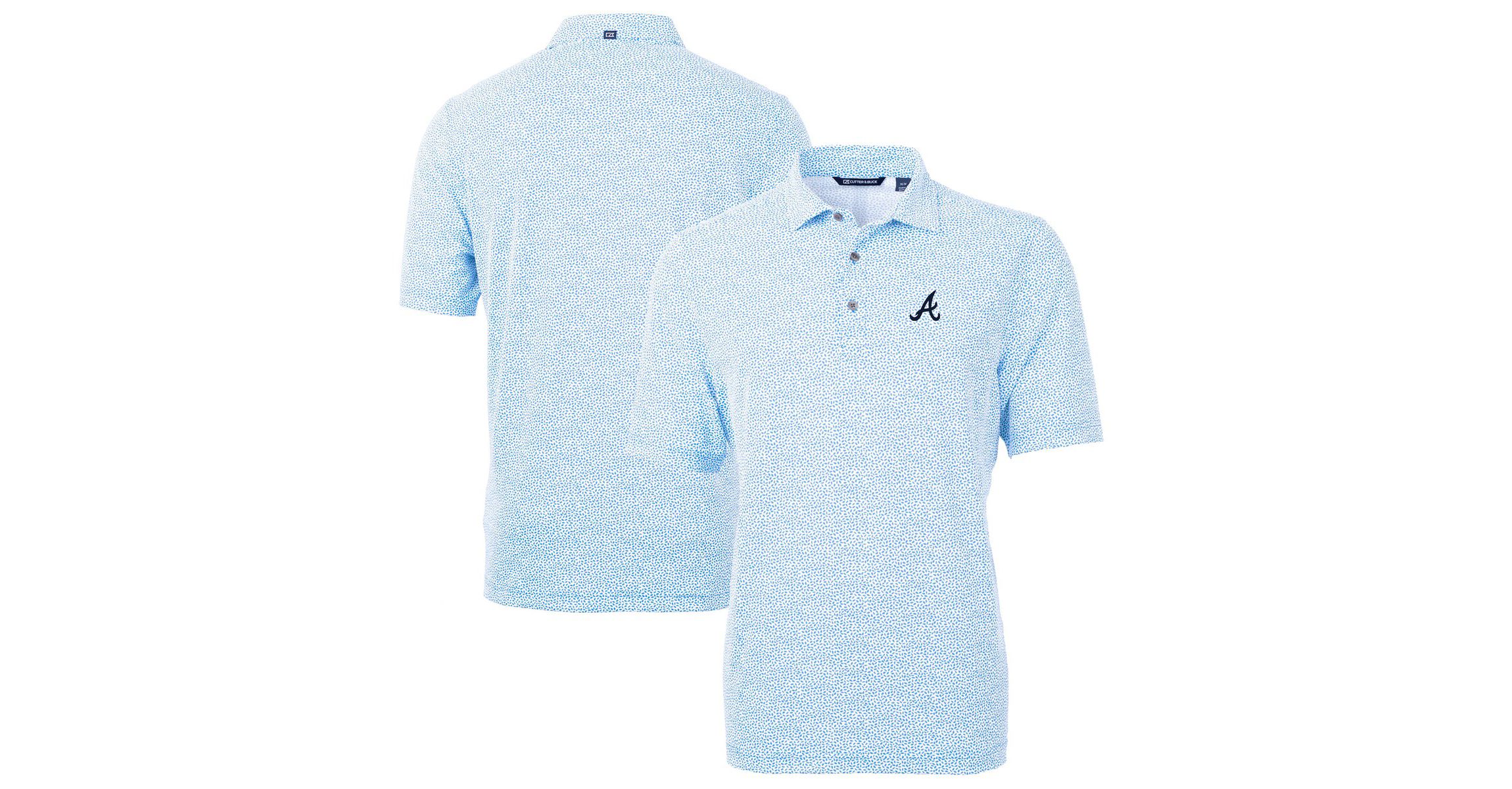 MLB Light Atlanta Braves Virtue Eco Pique Botanical Print Recycled Polo