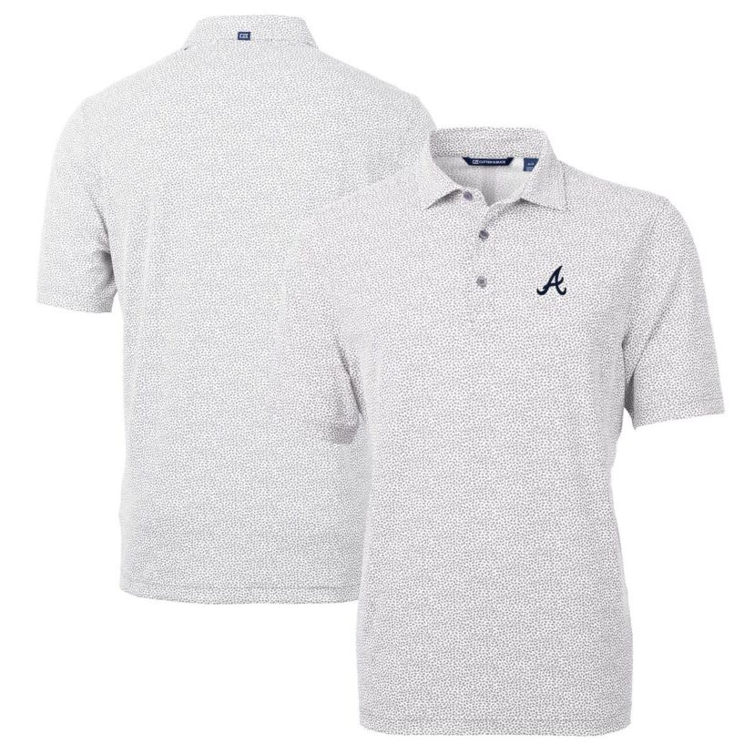 MLB Atlanta Braves Virtue Eco Pique Botanical Print Recycled Polo