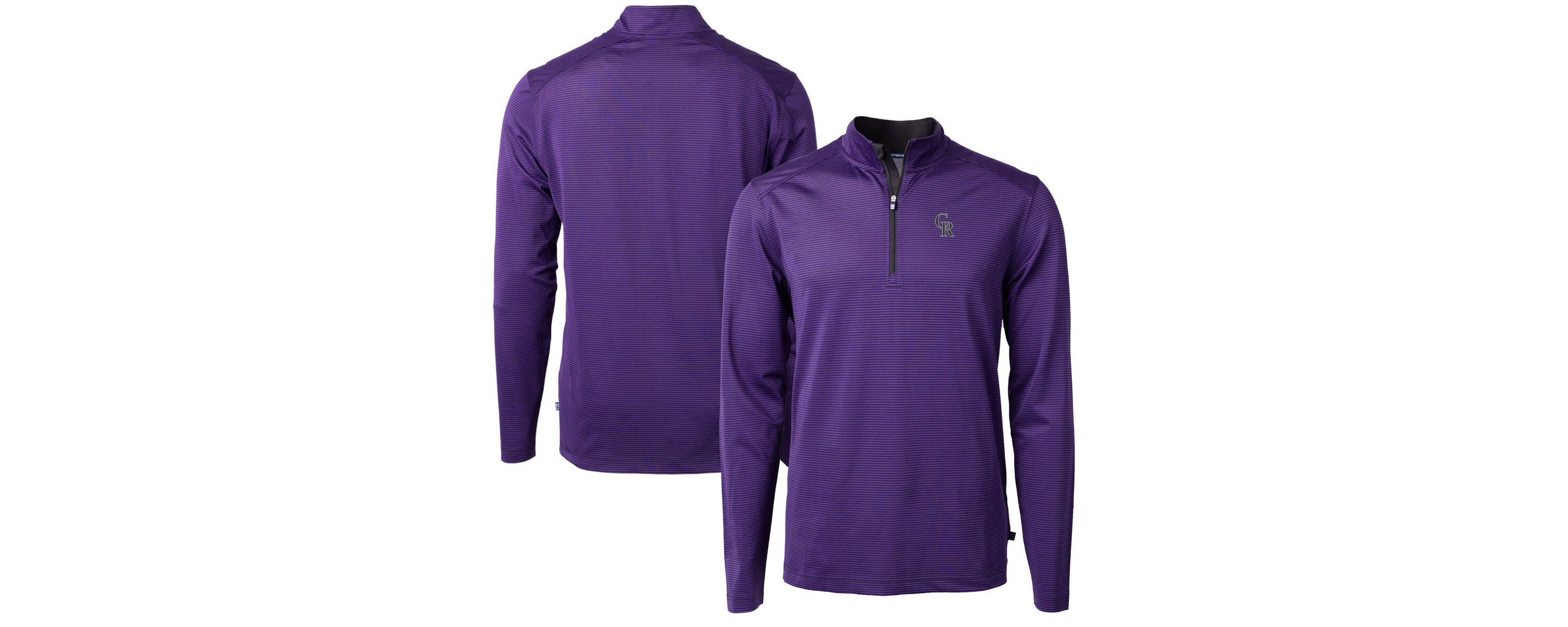MLB Colorado Rockies Virtue Eco Pique Micro Stripe Recycled Quarter-Zip Pullover Top