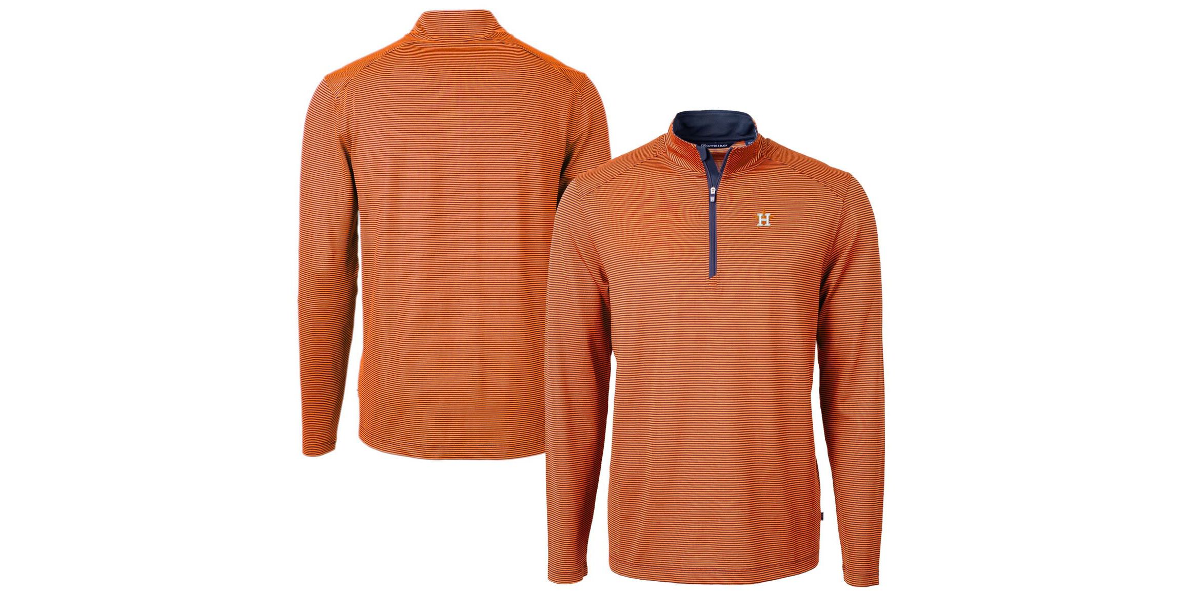 MLB Houston Astros Virtue Eco Pique Micro Stripe Recycled Quarter-Zip Pullover Top