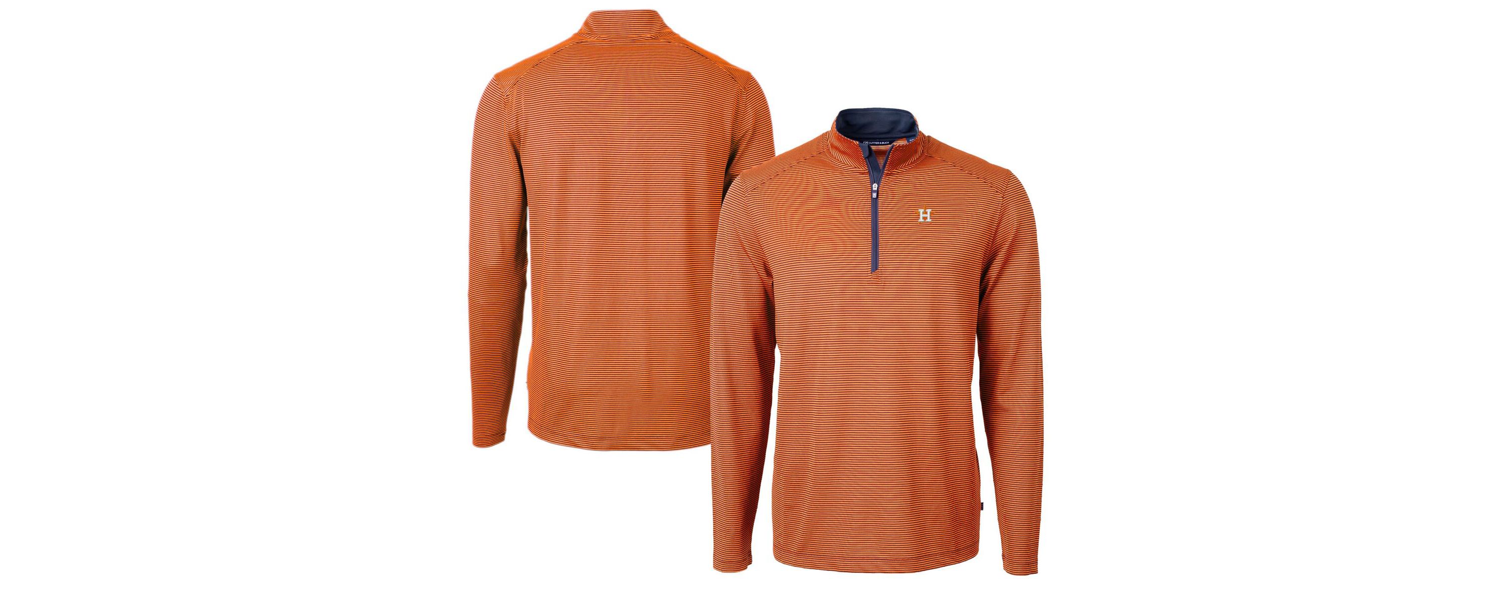 MLB Houston Astros Virtue Eco Pique Micro Stripe Recycled Quarter-Zip Pullover Top