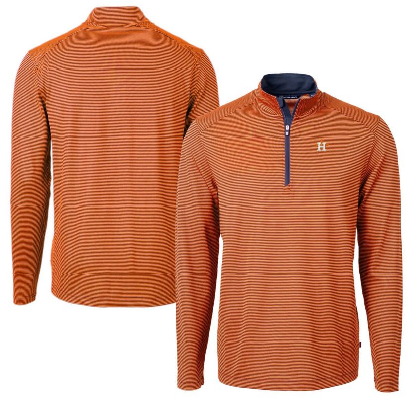 MLB Houston Astros Virtue Eco Pique Micro Stripe Recycled Quarter-Zip Pullover Top