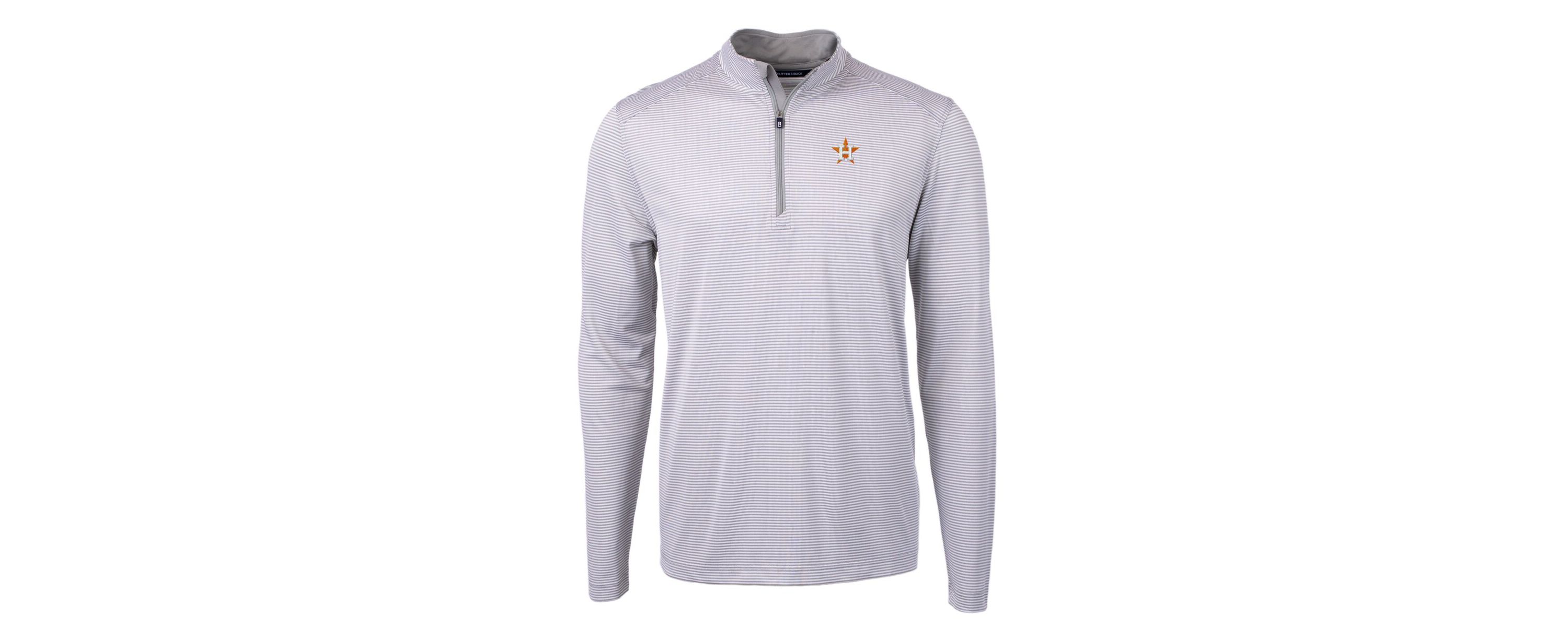 MLB Houston Astros Virtue Eco Pique Micro Stripe Recycled Quarter-Zip Pullover Top