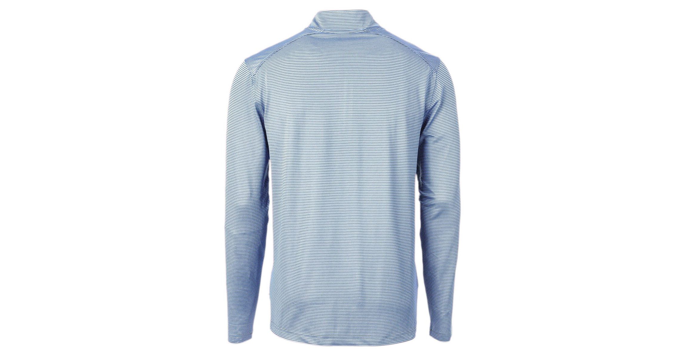 MLB Light Blue/Navy Kansas City Royals Virtue Eco Pique Micro Stripe Recycled Quarter-Zip Pullover Top