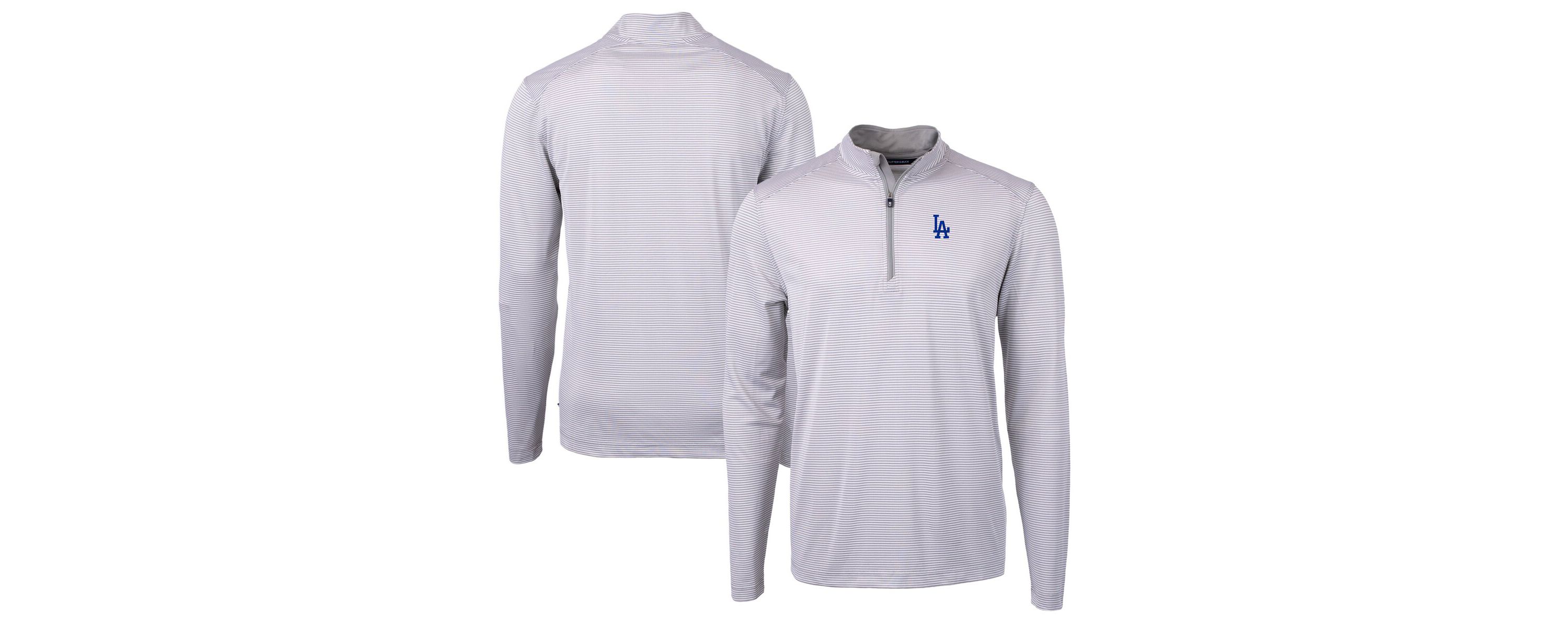MLB Los Angeles Dodgers Virtue Eco Pique Micro Stripe Recycled Quarter-Zip Pullover Top