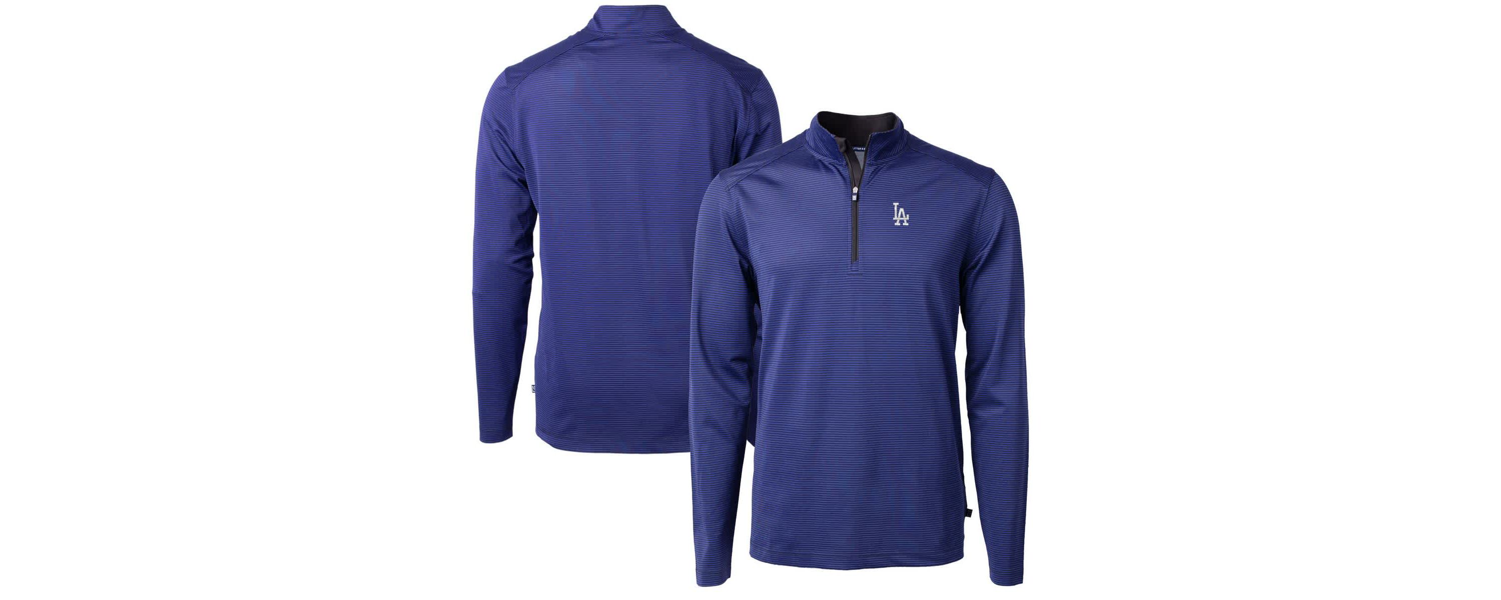 MLB Los Angeles Dodgers Virtue Eco Pique Micro Stripe Recycled Quarter-Zip Pullover Top